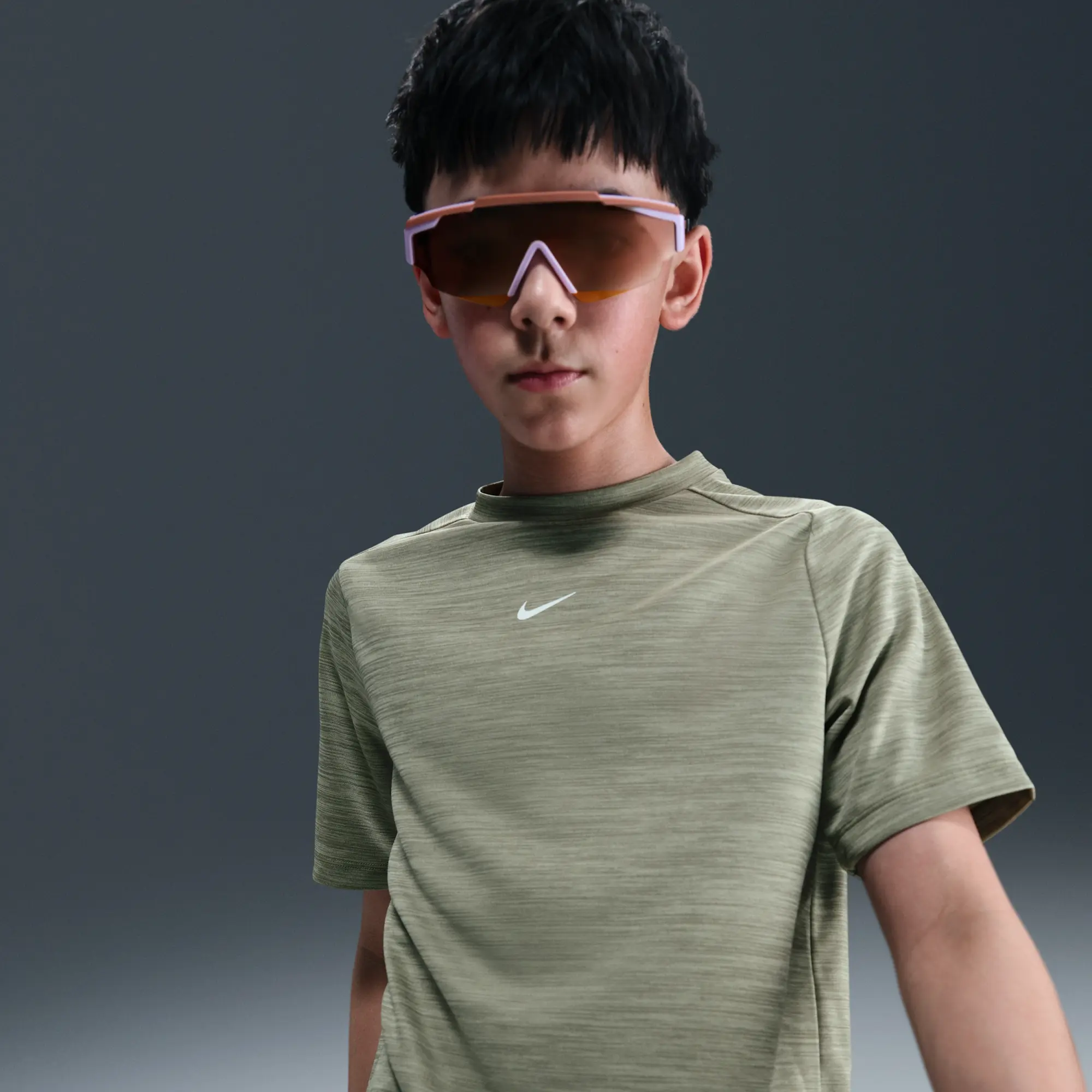 Nike Multi Older Kids' Dri-FIT Short-Sleeve Top - Green - Sustainable Materials