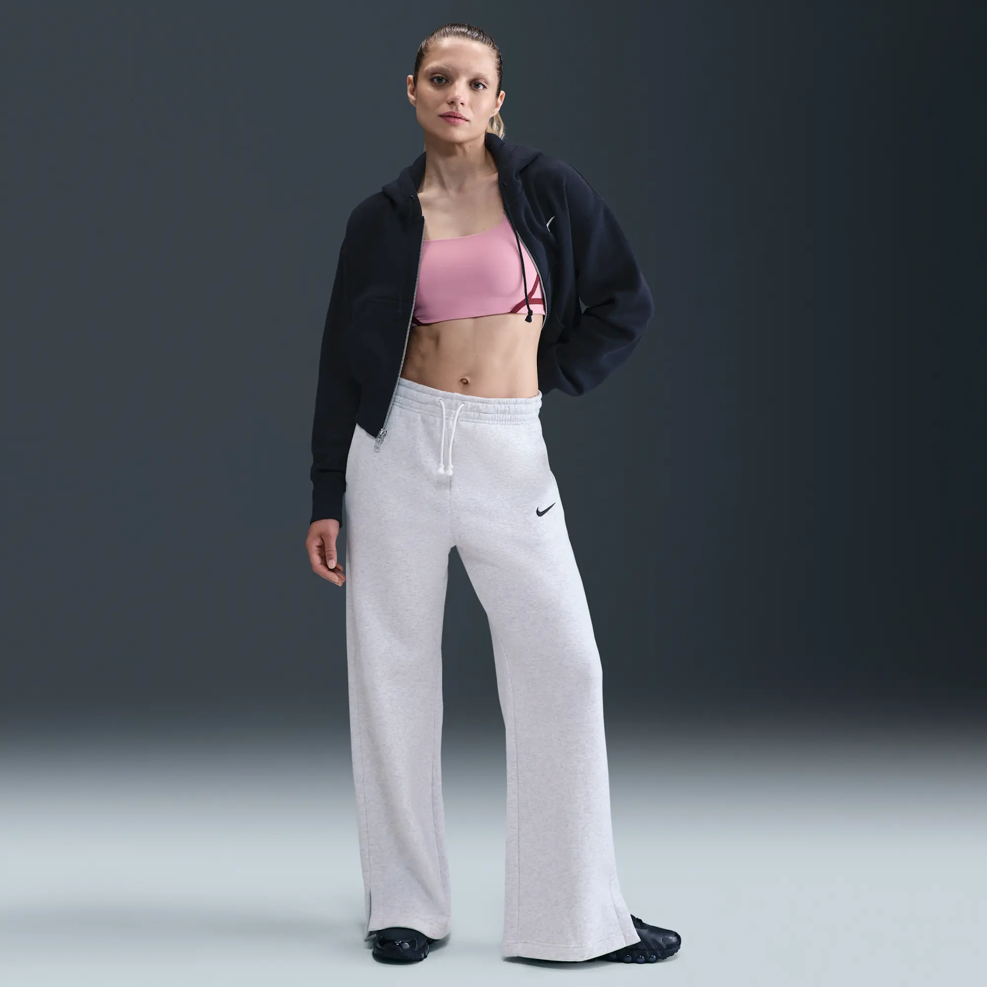 Nike Sportswear Phoenix Fleece Women's High-Waisted Wide-Leg Trousers - Brown - Fleece > Phoenix Fleece