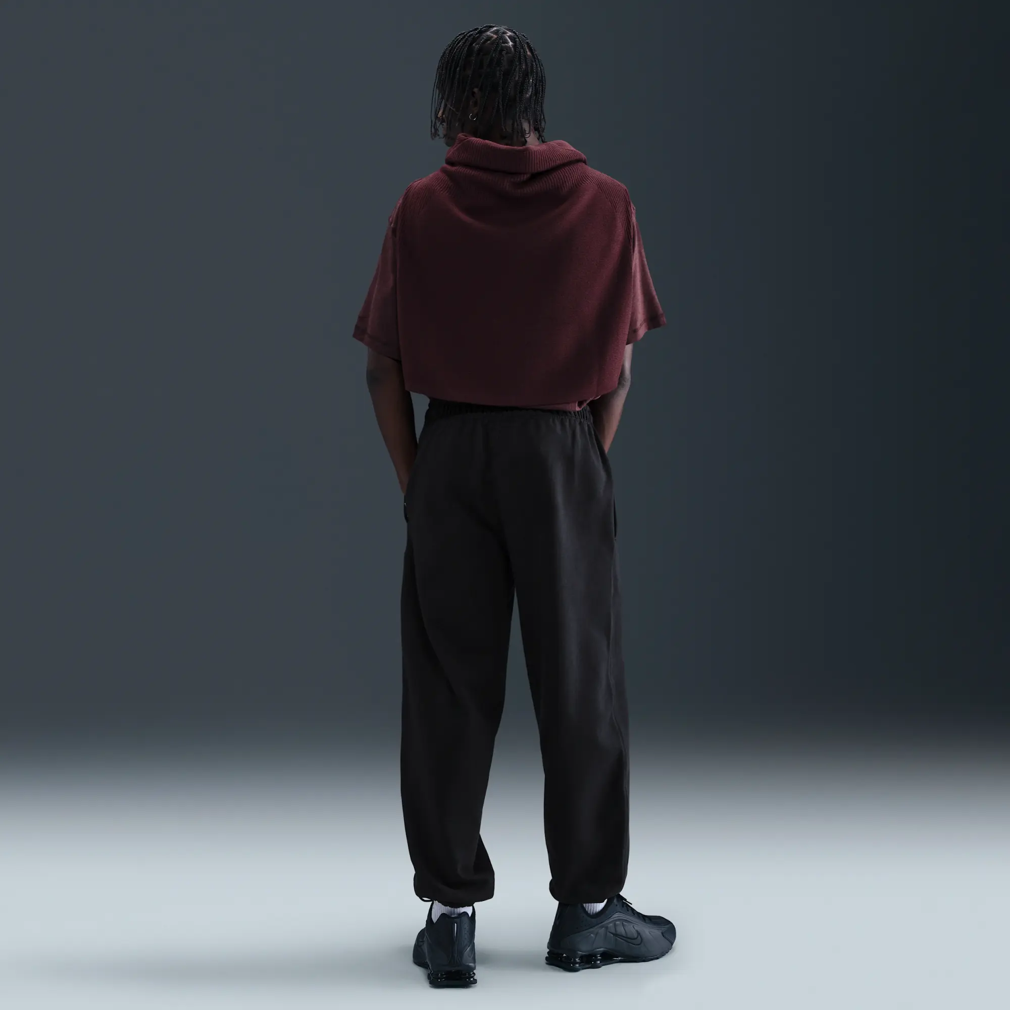 Nike Solo Swoosh Men's Cuffed Fleece Trousers - Black - Fleece