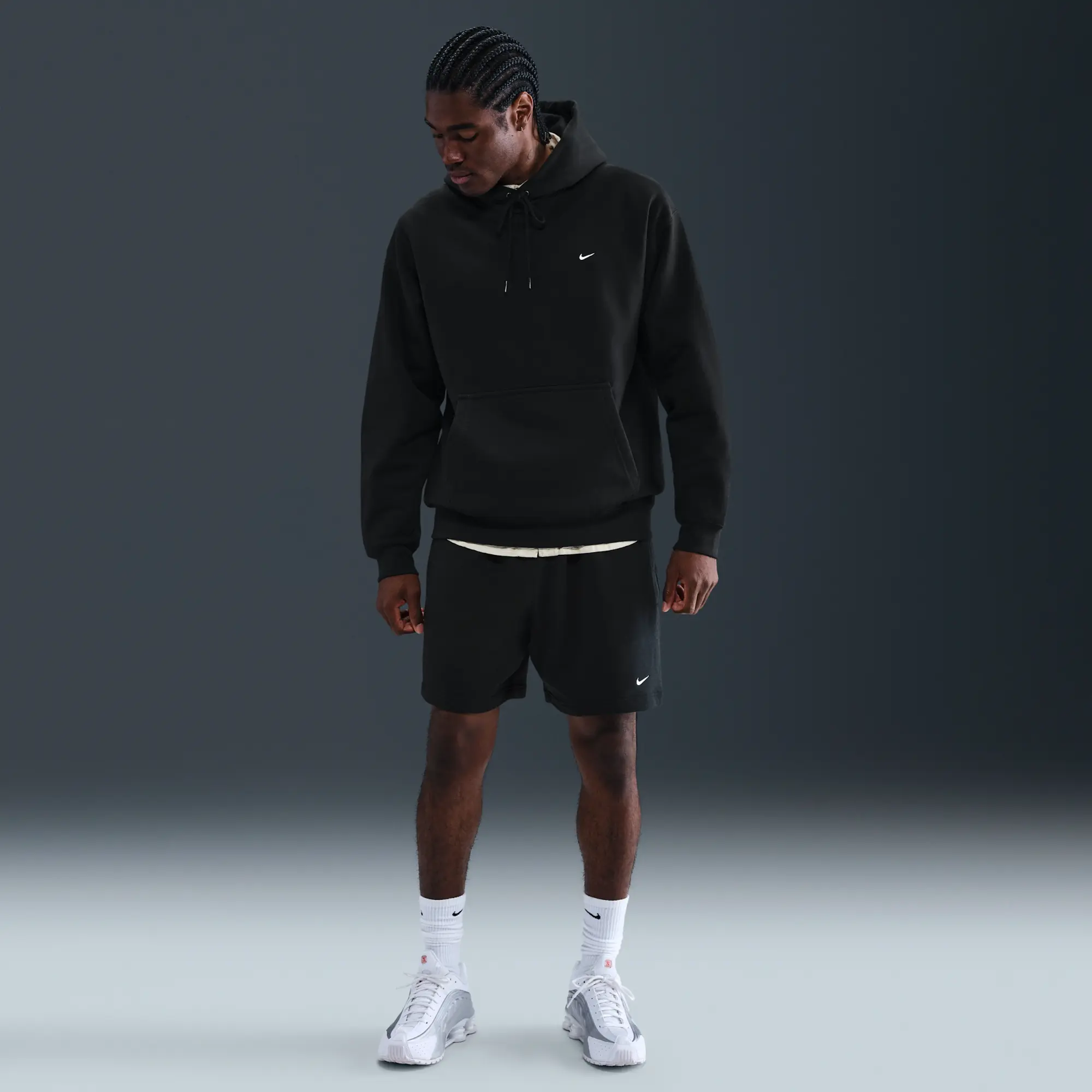 Nike Solo Swoosh Men's Pullover Hoodie - Black - Fleece