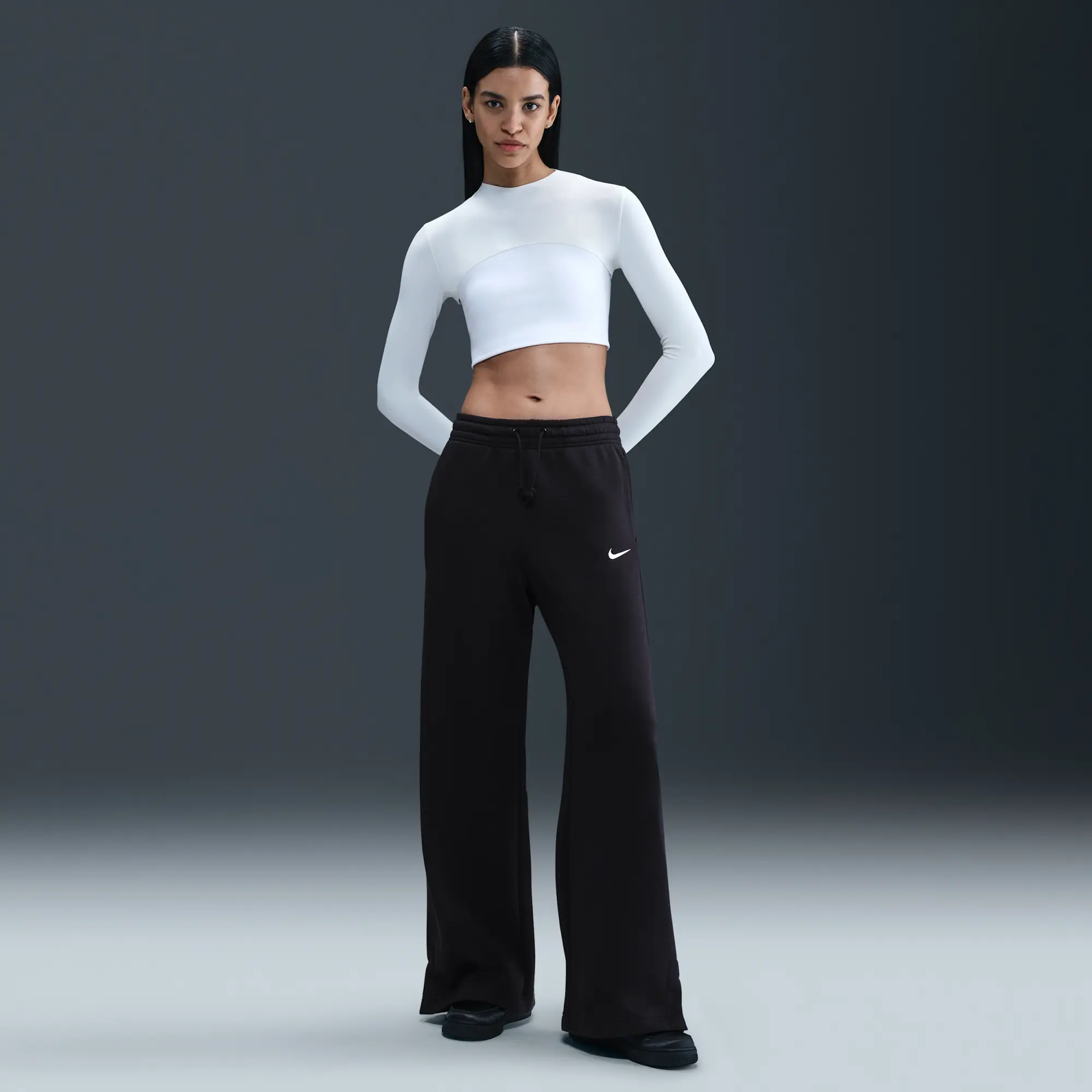 Nike Sportswear Phoenix Fleece Women's High-Waisted Wide-Leg Trousers - Black - Fleece > Phoenix Fleece