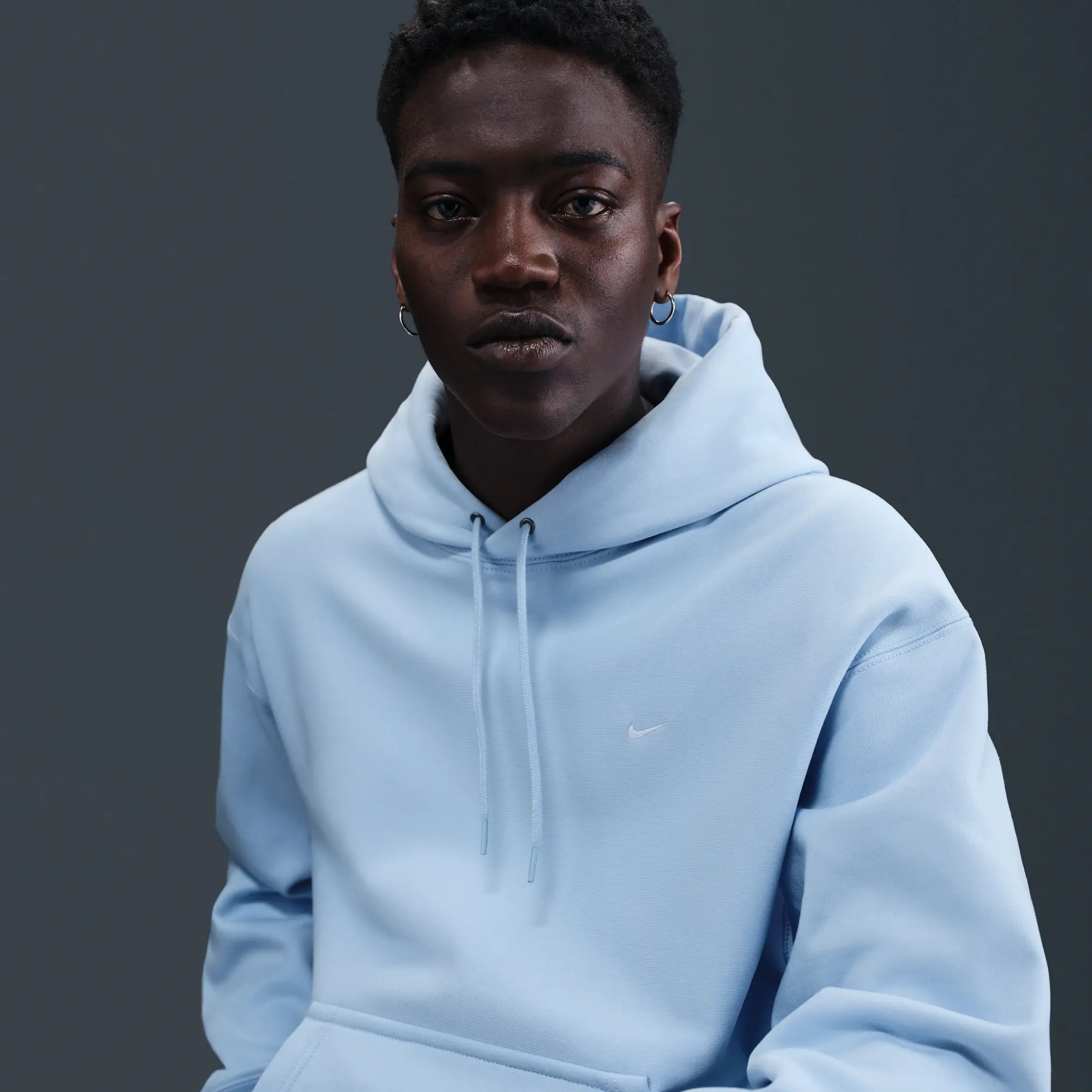 Nike Solo Swoosh Men's Pullover Hoodie - Blue - Fleece