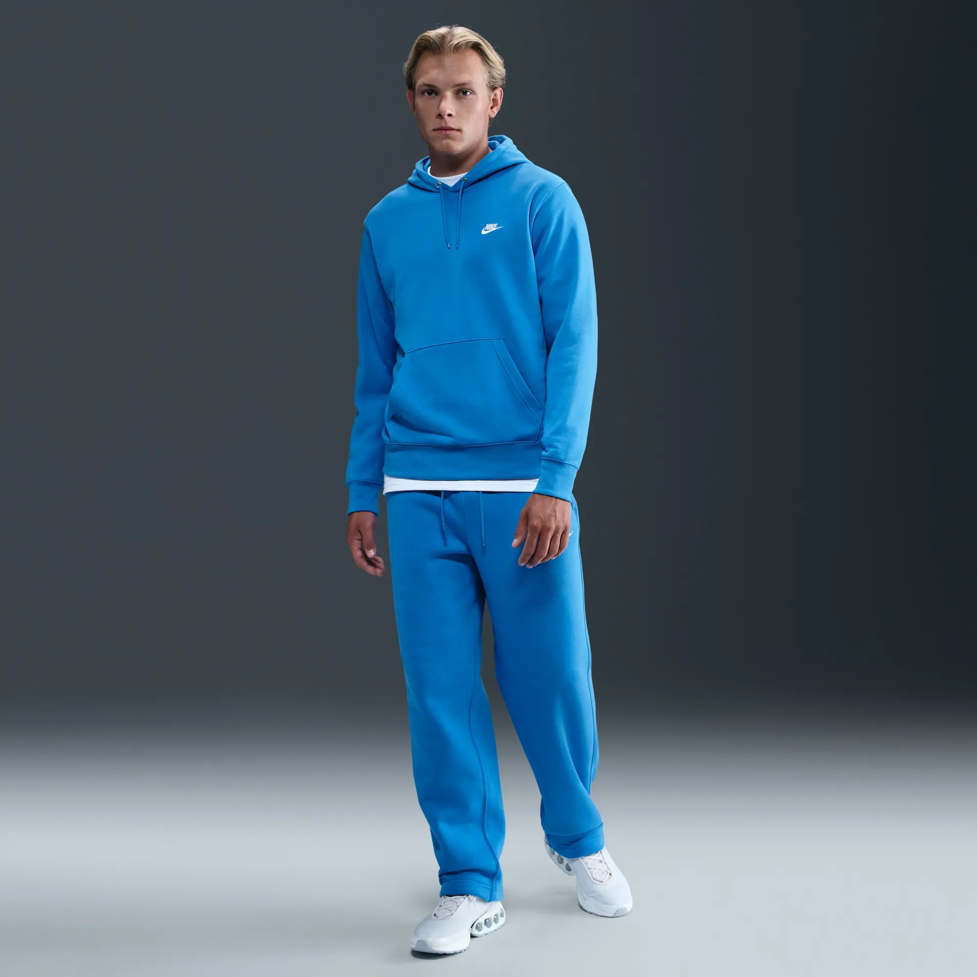 Nike Club Men's French Terry Pullover Hoodie - Blue - Fleece > Club Fleece