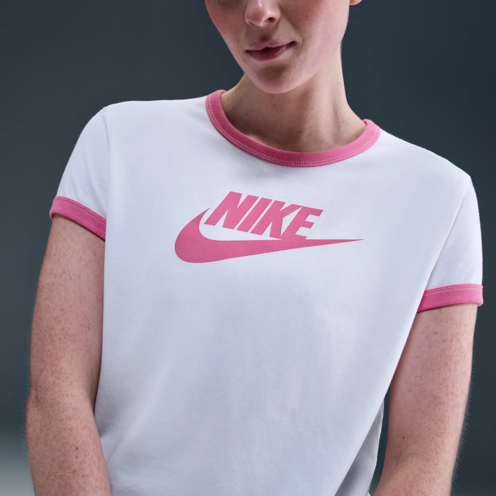 Nike Sportswear Women's Short-Sleeve Ringer T-Shirt - White