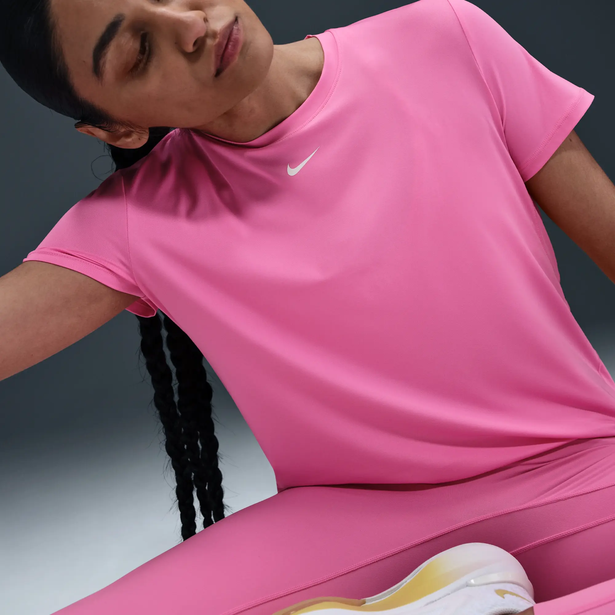 Nike One Classic Women's Dri-FIT Short-Sleeve Top - Pink - Sustainable Materials