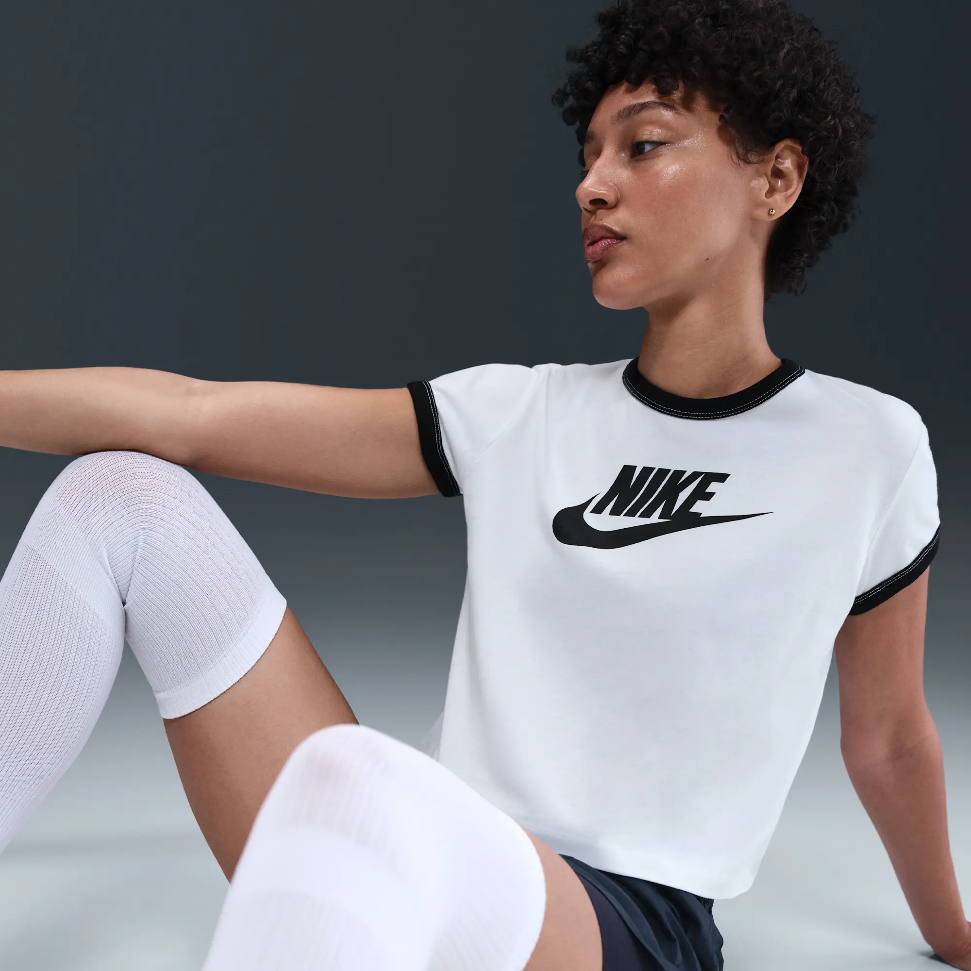 Nike Sportswear Women's Short-Sleeve Ringer T-Shirt - White