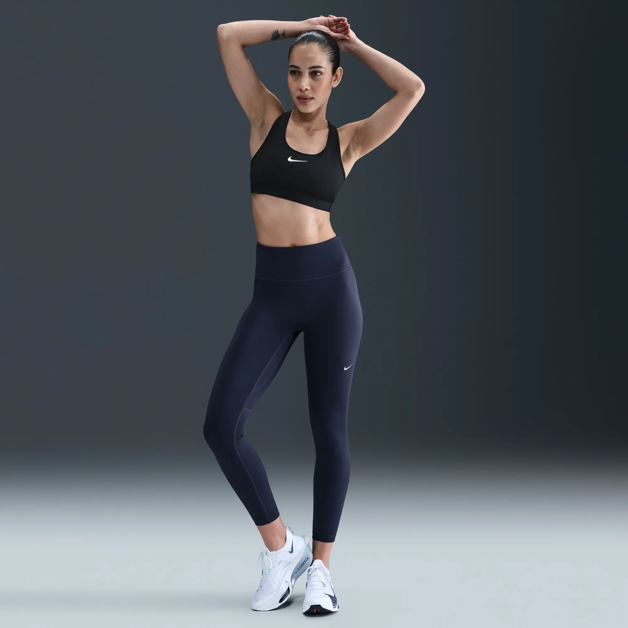 Nike Tempo Women's High-Waisted 7/8 Running Leggings - Blue - Sustainable Materials