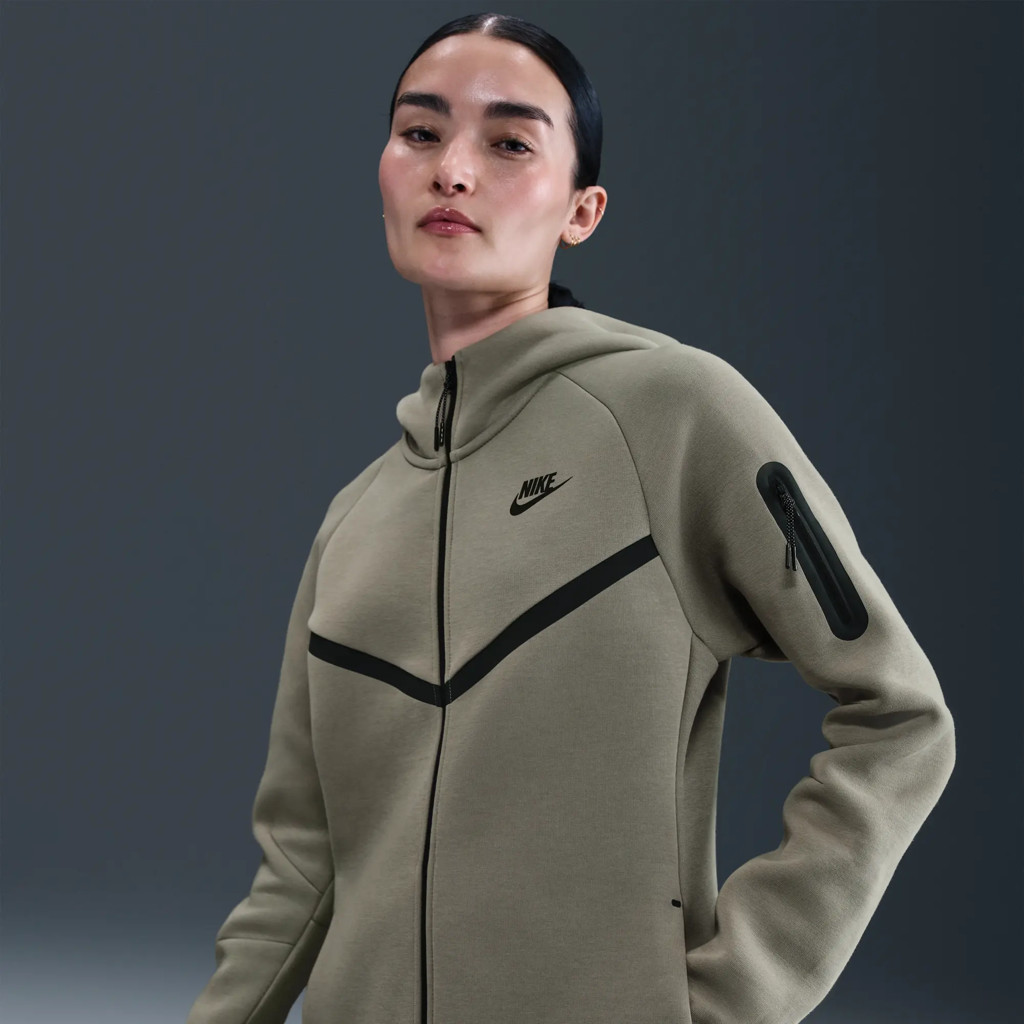 Nike Sportswear Tech Fleece Windrunner Women's Full-Zip Hoodie - Green - Sustainable Materials