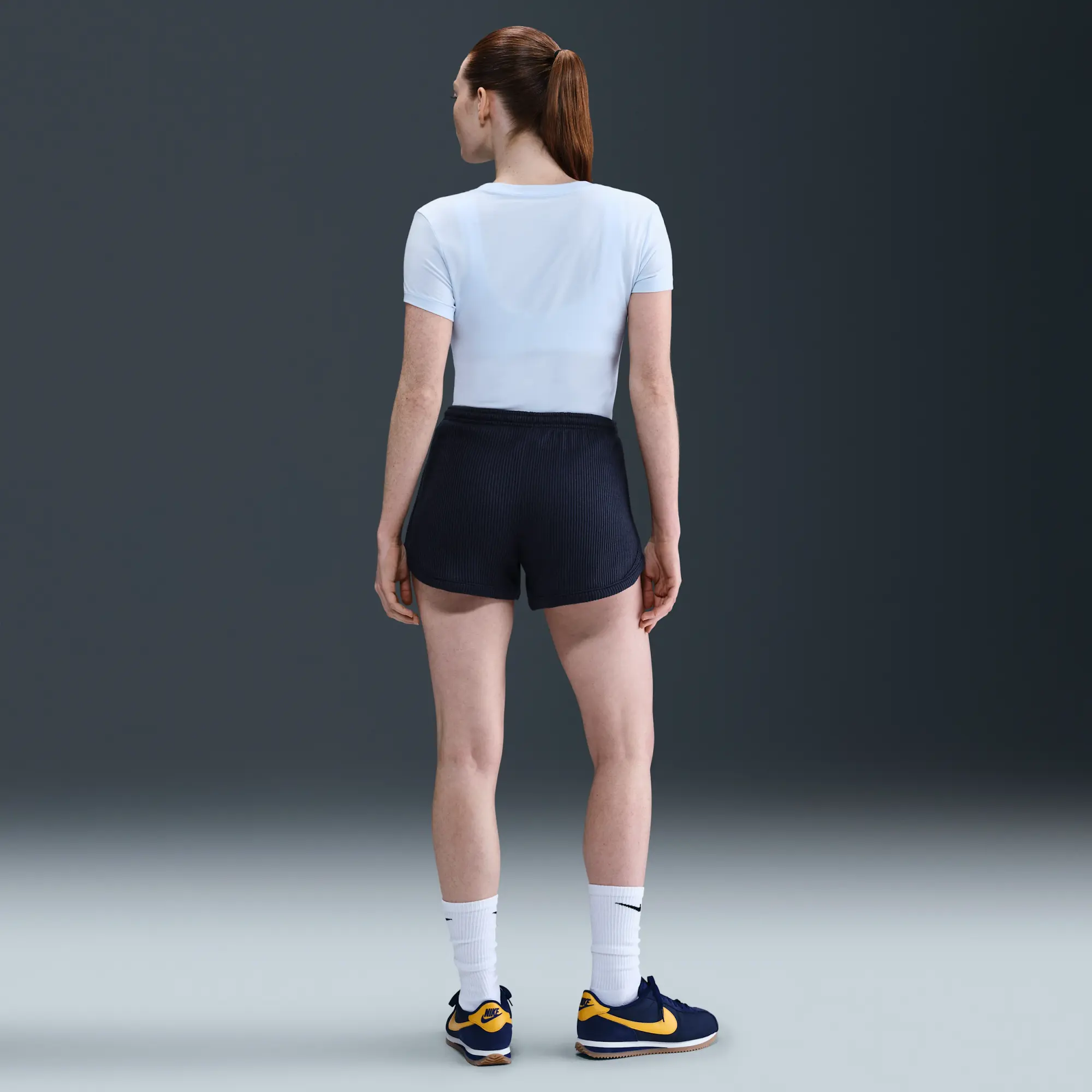 Nike Sportswear Chill Waffle Women's Mid-Rise 8cm (approx.) Shorts - Blue - Sustainable Materials