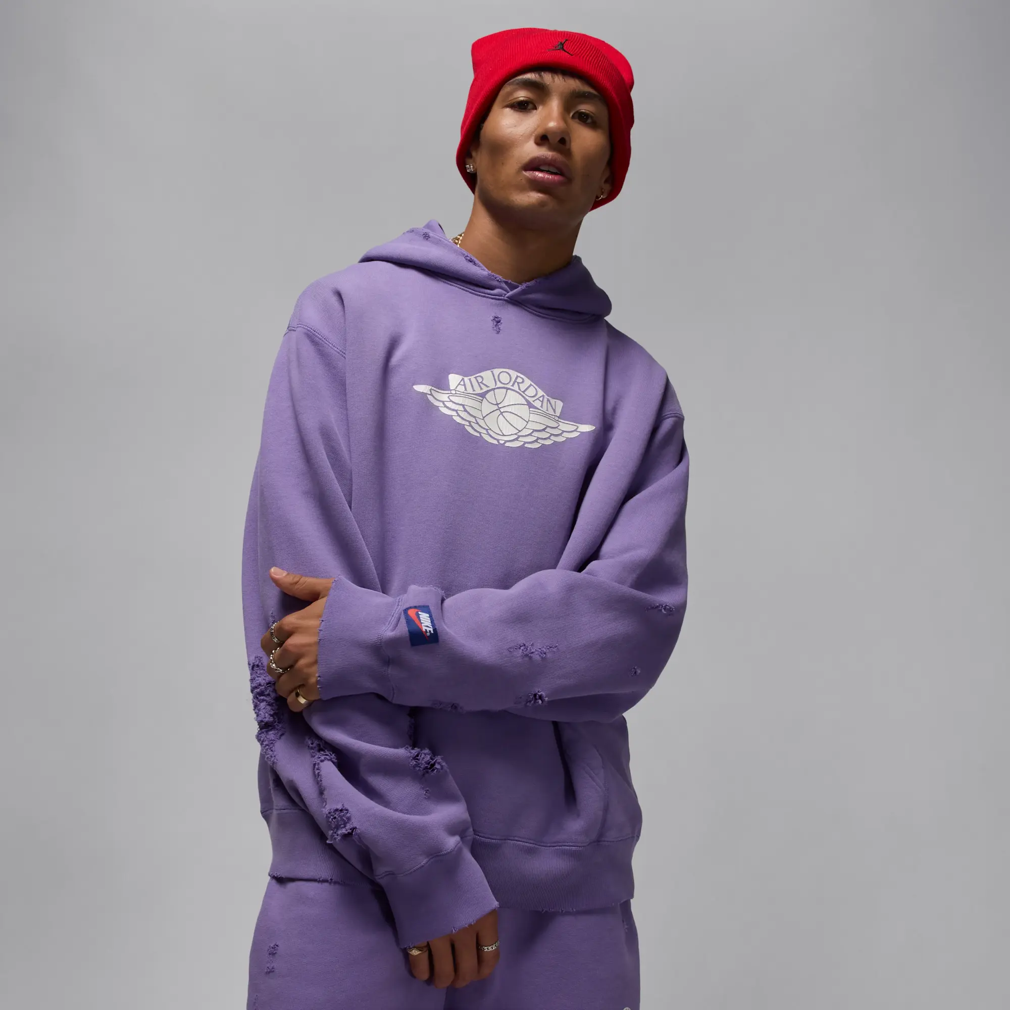 Nike Jordan Rare Air Men's Fleece Pullover Hoodie - Purple - Fleece