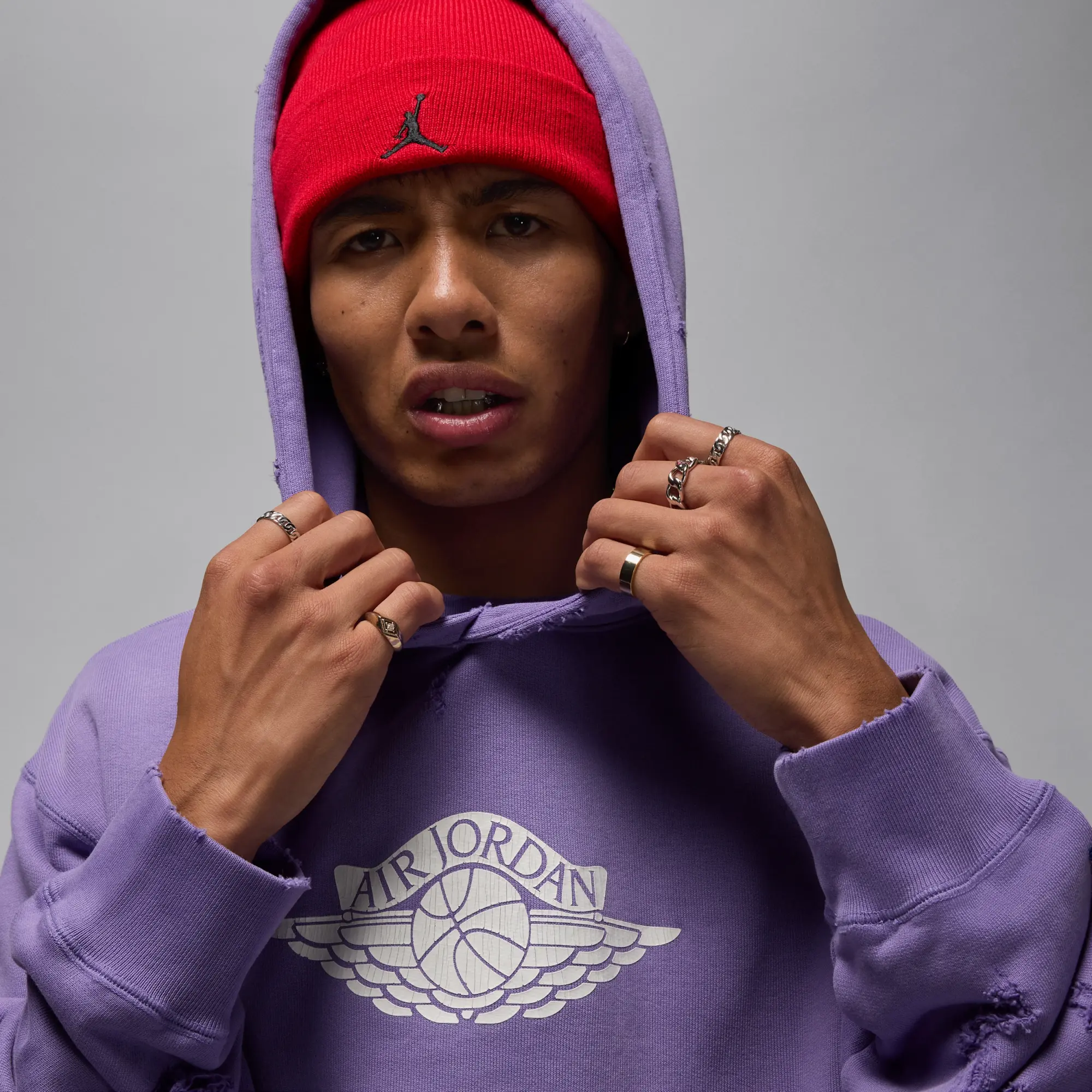 Nike Jordan Rare Air Men's Fleece Pullover Hoodie - Purple - Fleece
