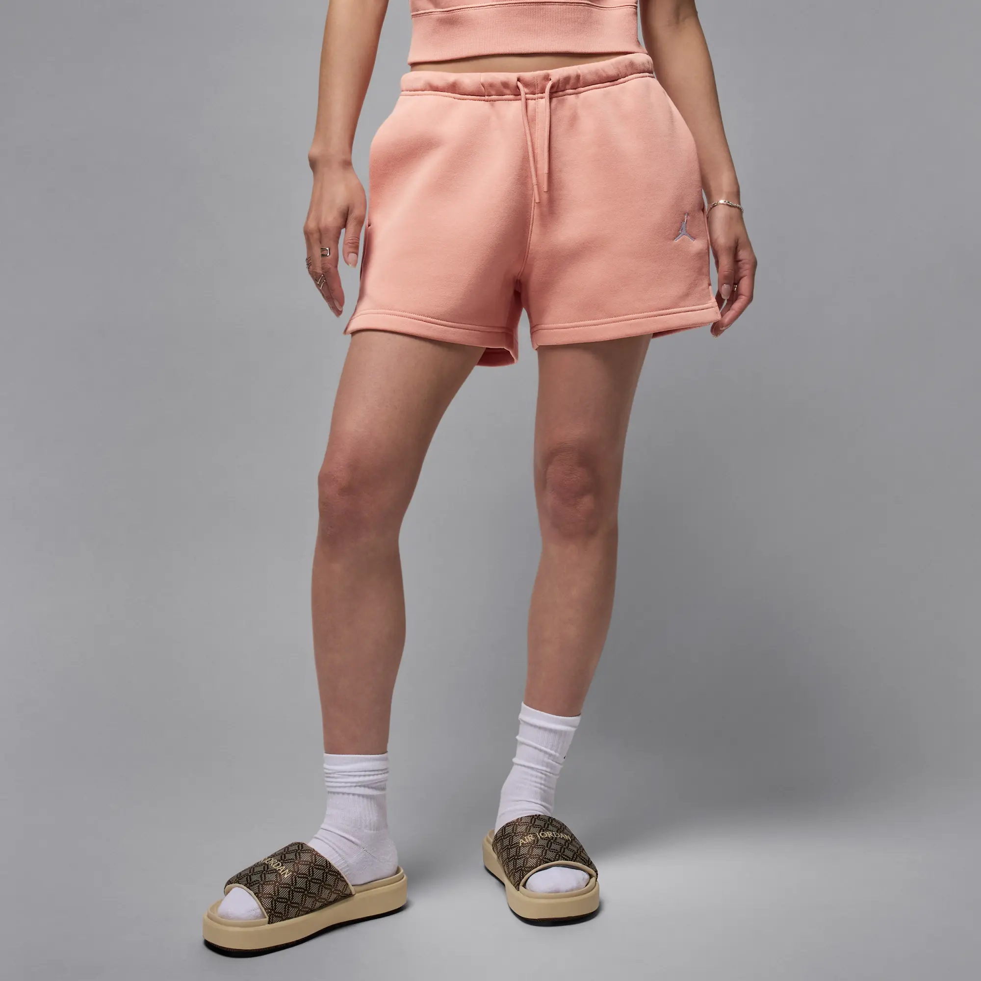Nike Jordan Brooklyn Fleece Women's Shorts - Orange - Fleece