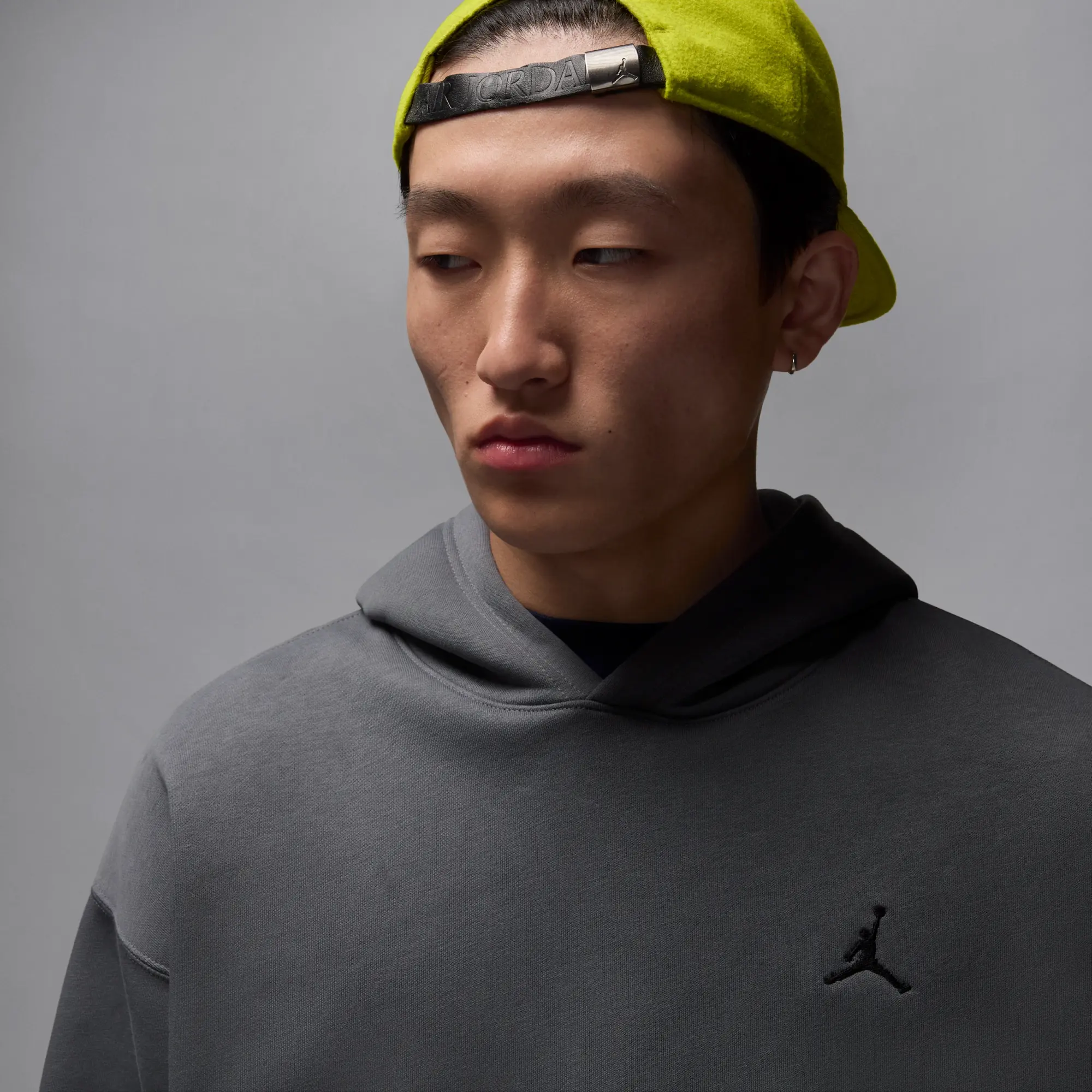 Nike Jordan Brooklyn Fleece Men's Oversized Pullover Hoodie - Grey - Fleece