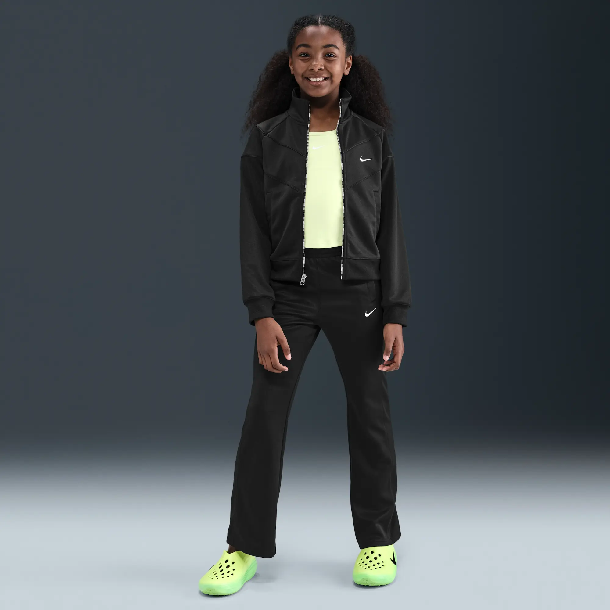 Nike Sportswear Older Kids' (Girls') Knit Tracksuit Jacket - Black - Sustainable Materials