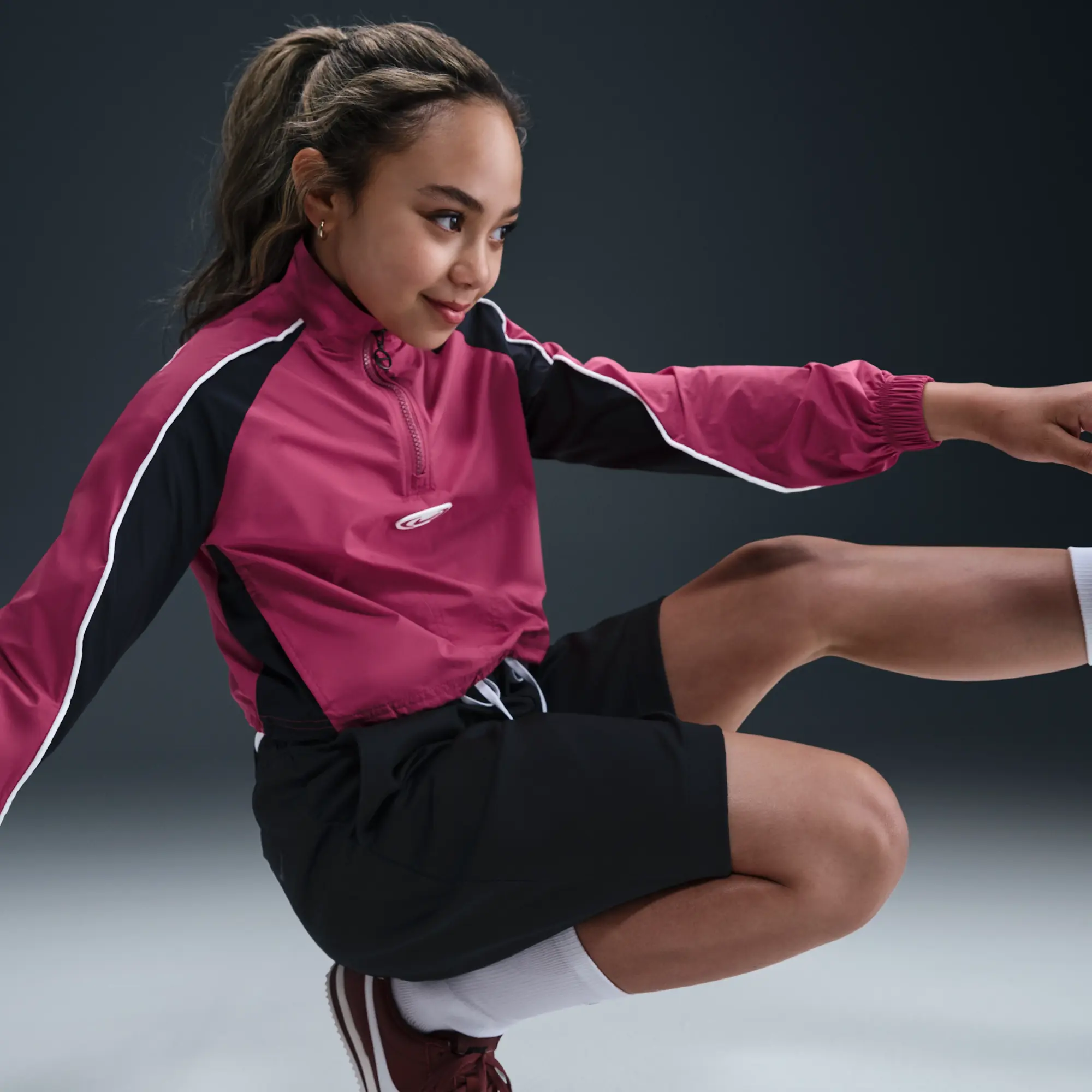 Nike Sportswear Girls' 1/4-Zip Tracksuit Jacket - Purple