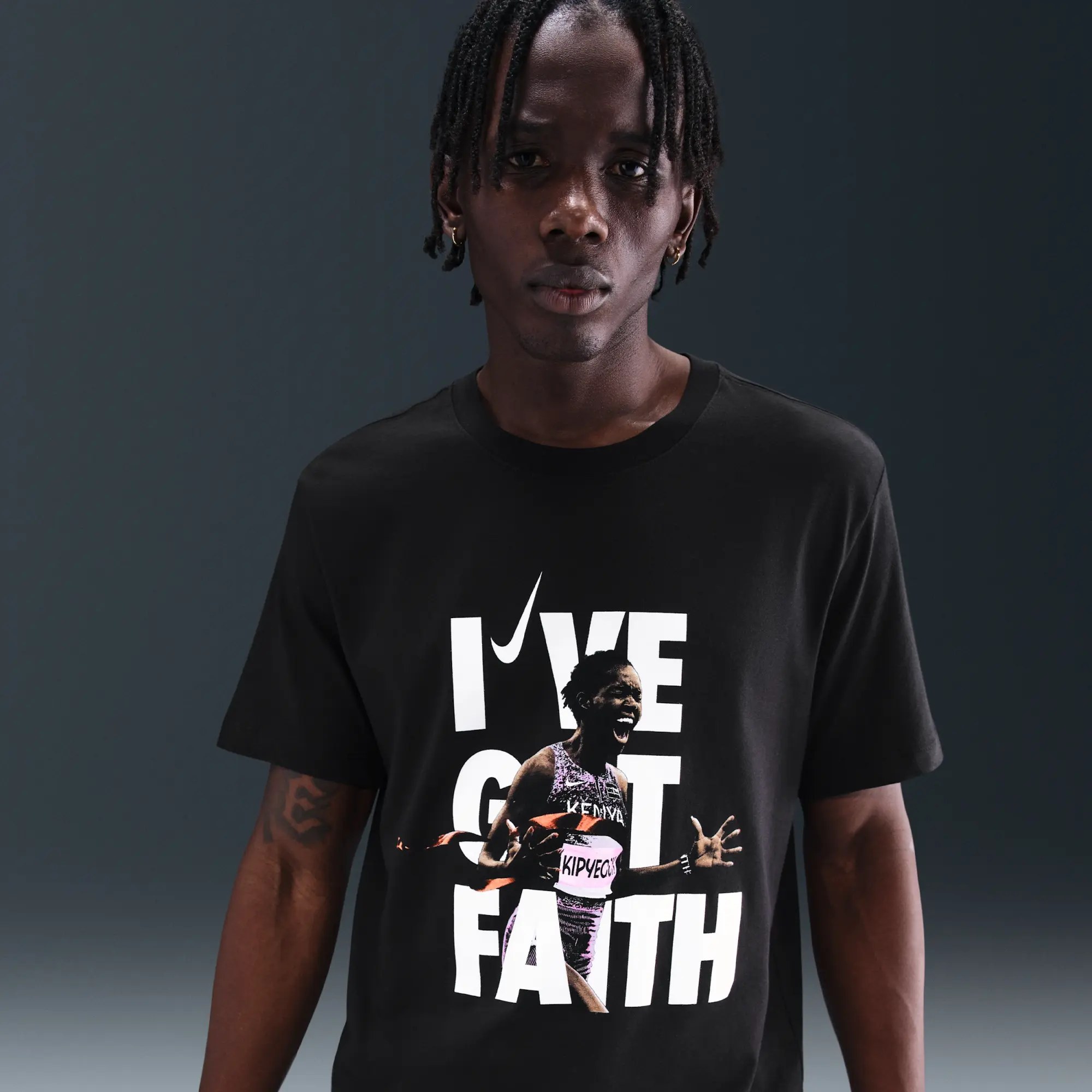 Nike Faith Men's Running T-Shirt - Black