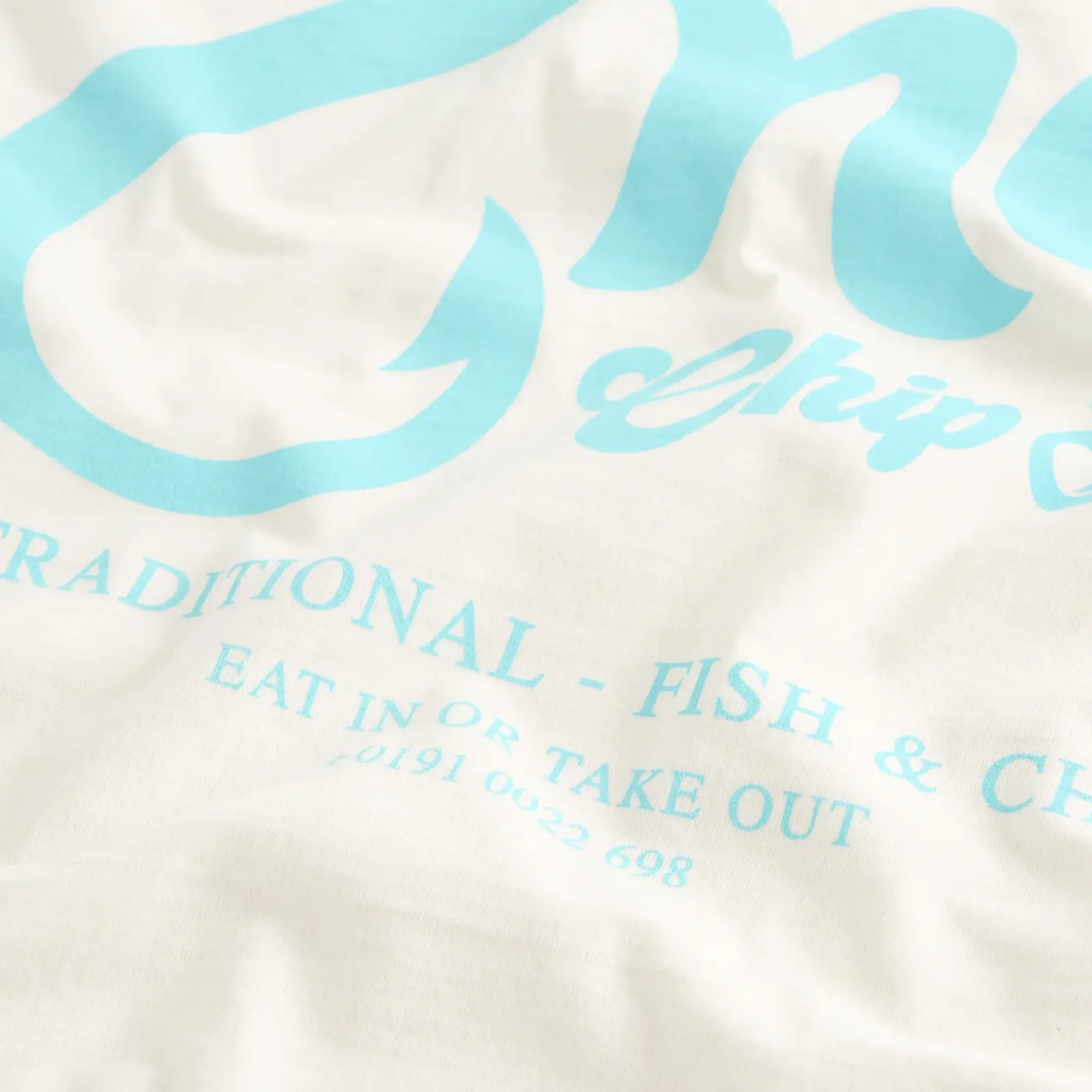 END. Coastal Fish Bar By The Sea T-Shirt Ecru
