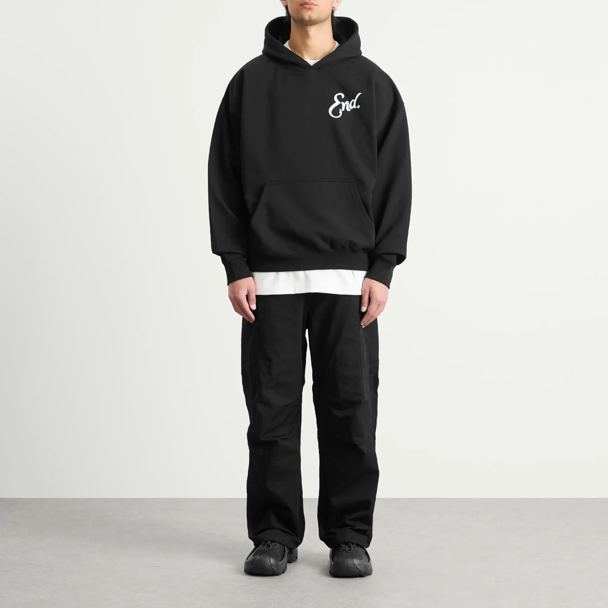 END. Coastal Fish Bar By The Sea Hoodie Black
