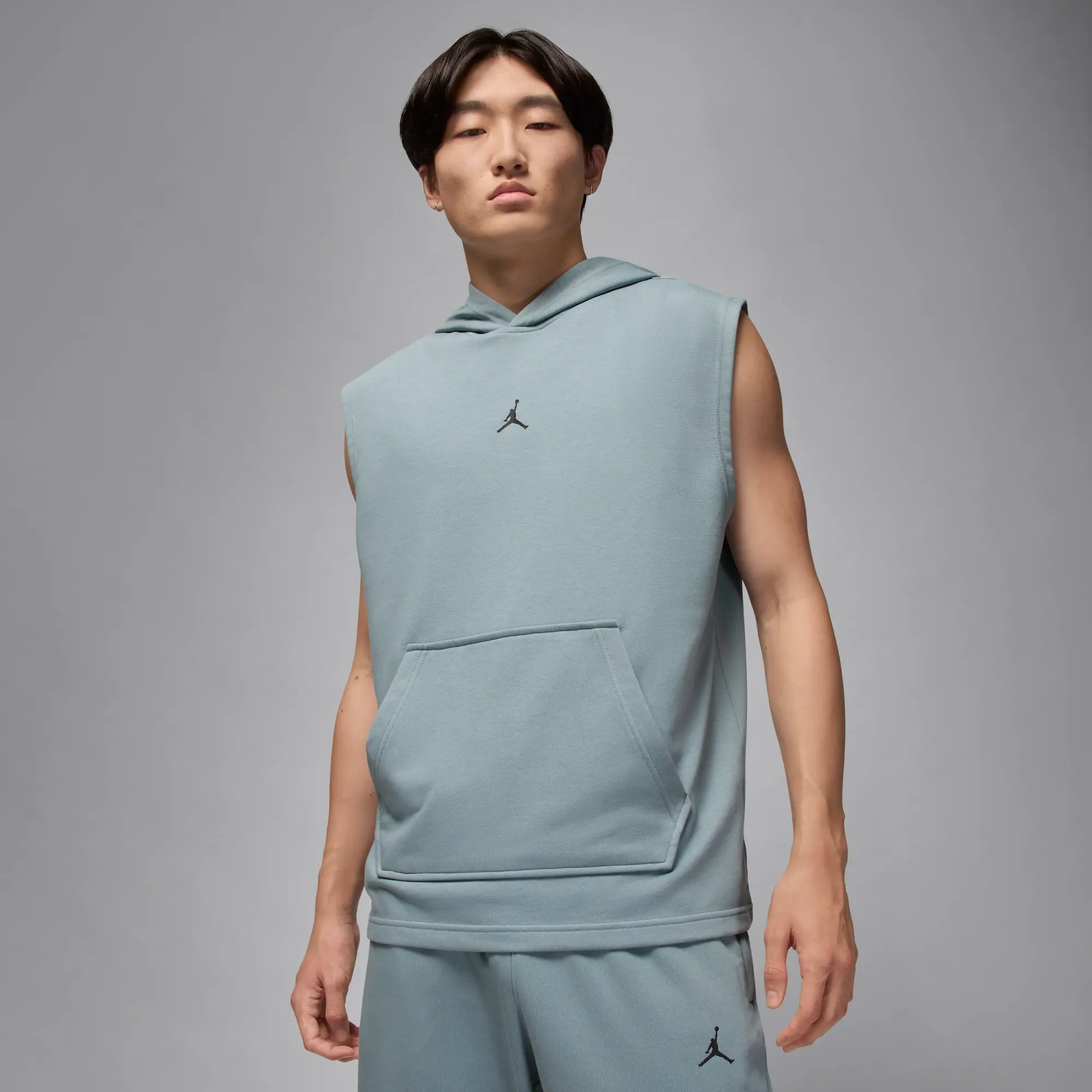 Nike Jordan Sport Crossover Men's Dri-FIT Sleeveless Pullover Hoodie - Grey - Cotton/Polyester