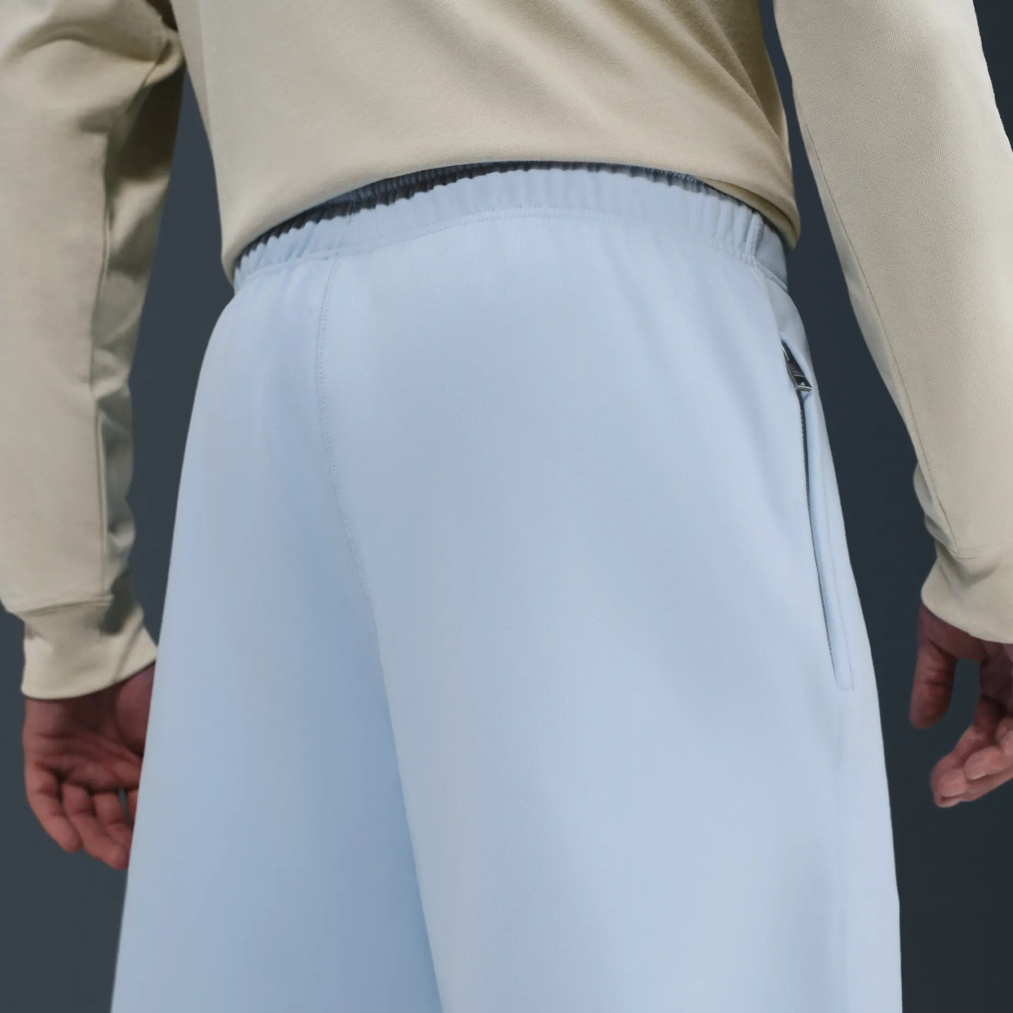 Nike Solo Swoosh Men's Cuffed Fleece Trousers - Blue - Cotton/Polyester