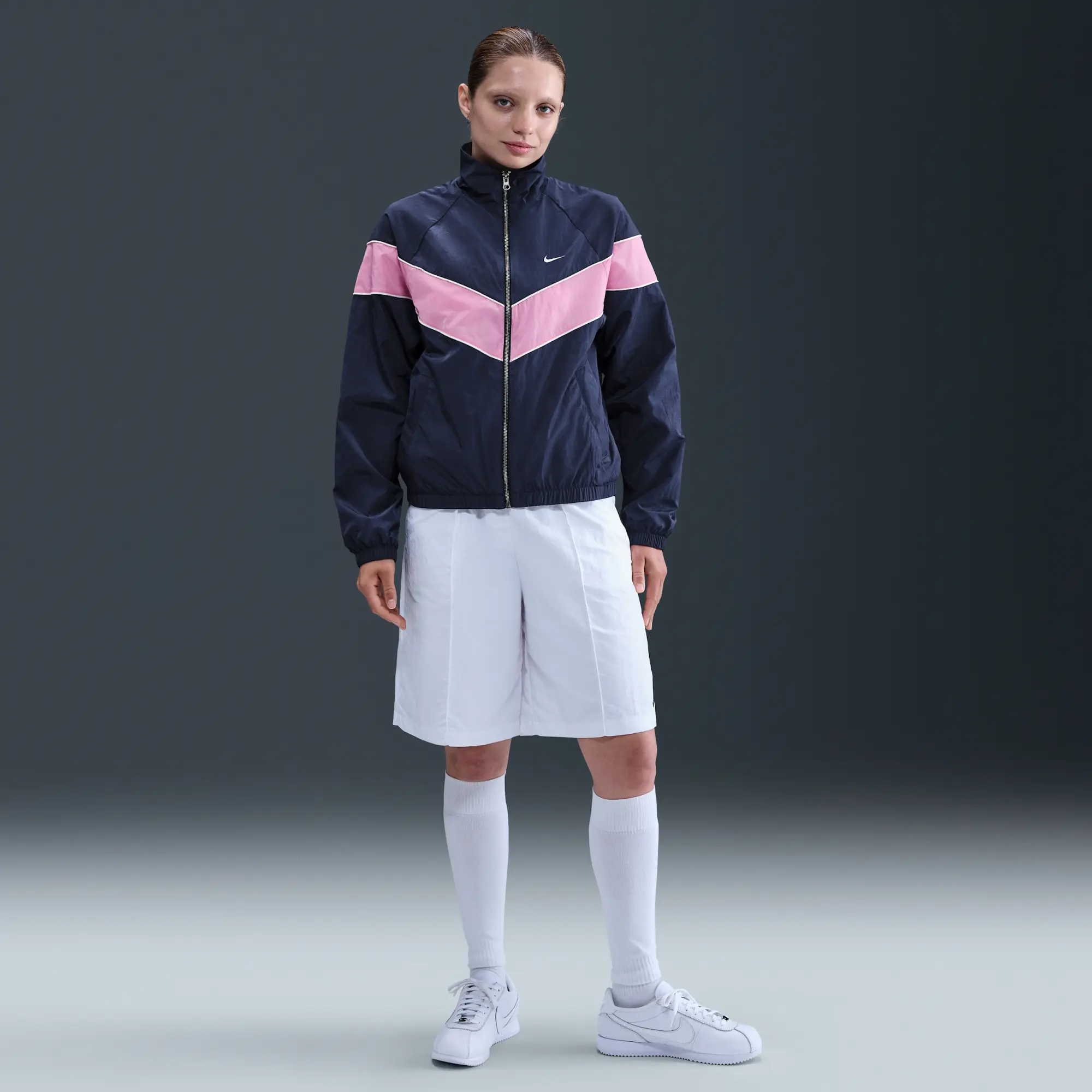 Nike Windrunner Women's Loose UV Woven Full-Zip Jacket - Blue - Nylon