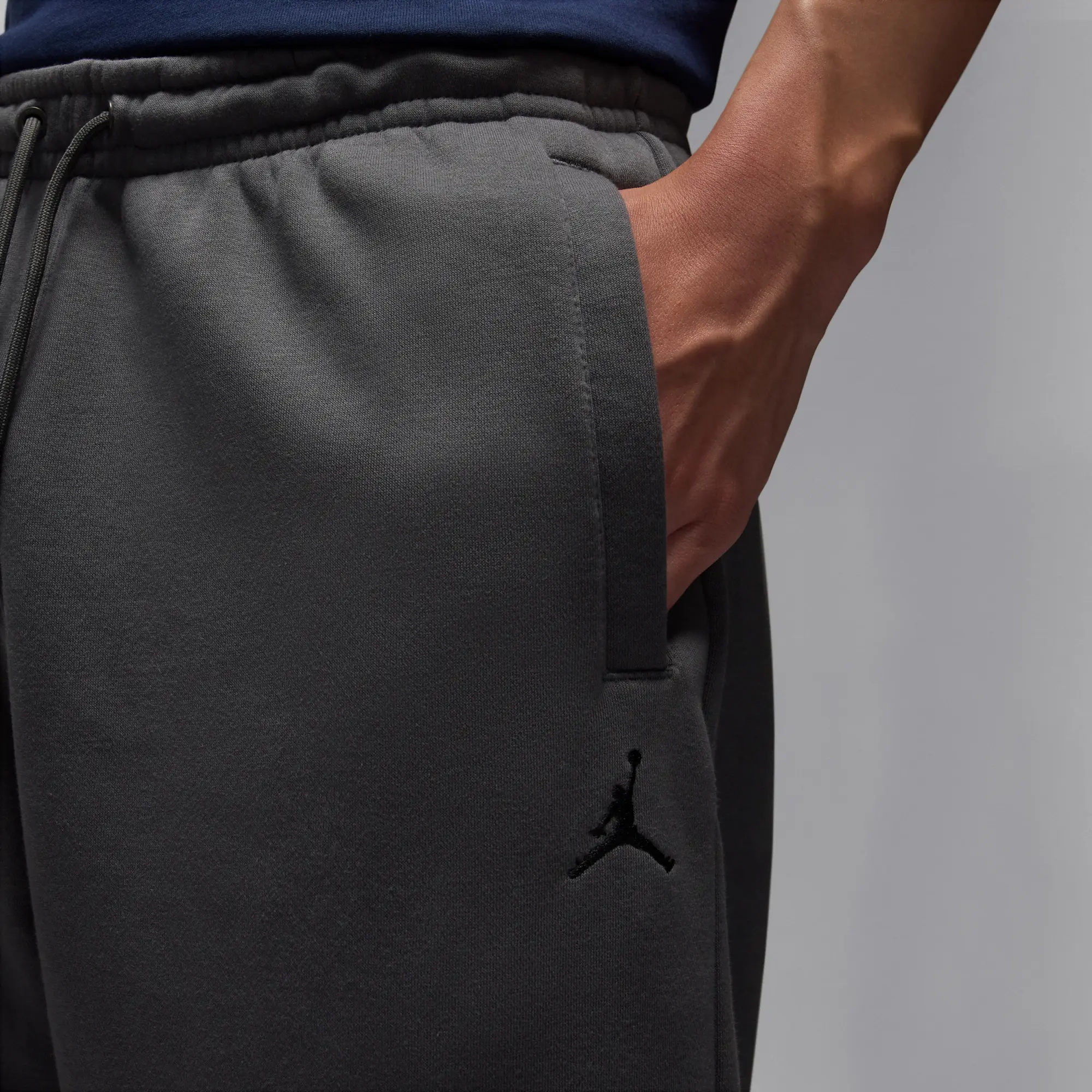 Nike Jordan Brooklyn Fleece Men's Oversized Open-Hem Trousers - Grey - Cotton/Polyester