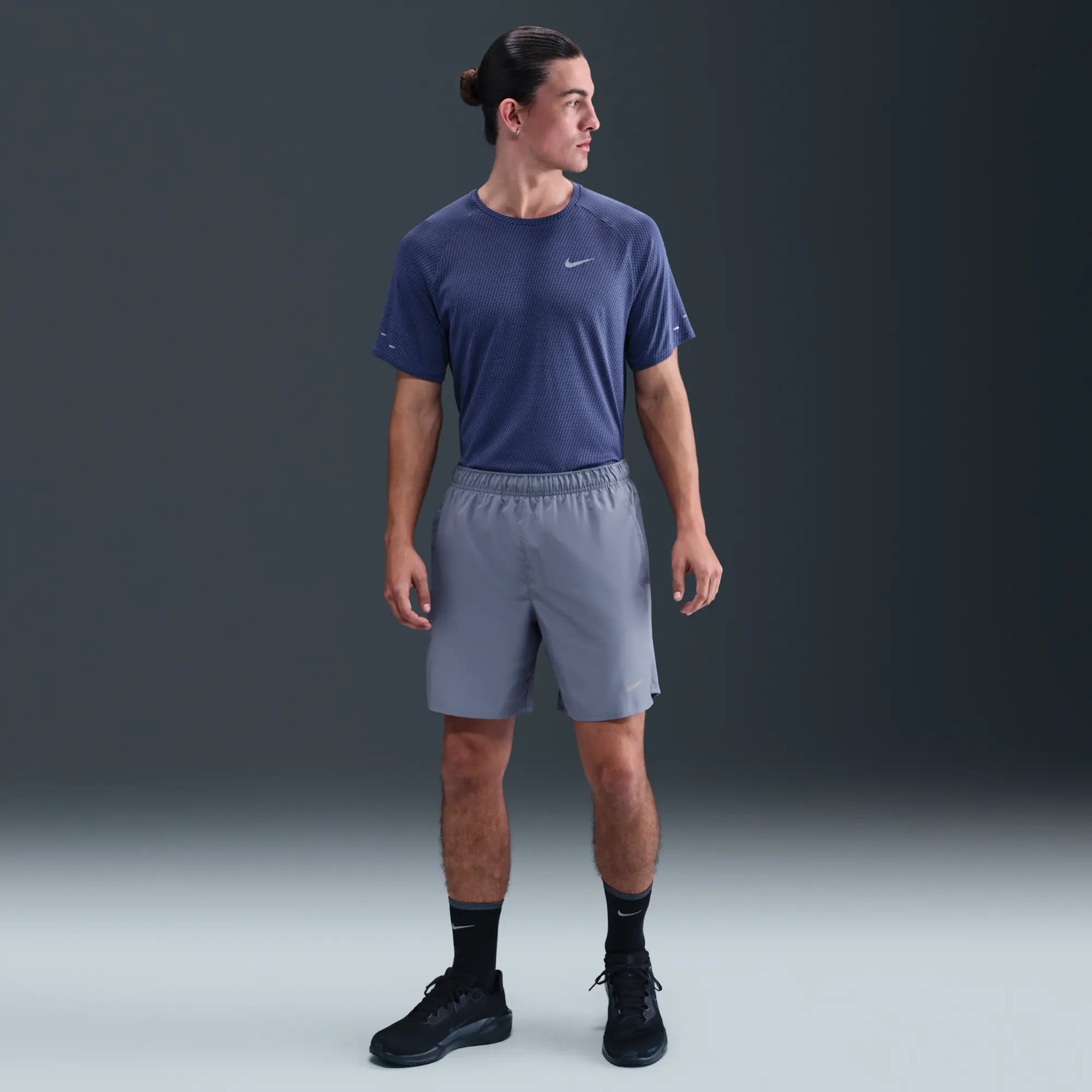 Nike Challenger Men's Dri-FIT 18cm (approx.) Brief-Lined Running Shorts - Blue - Polyester