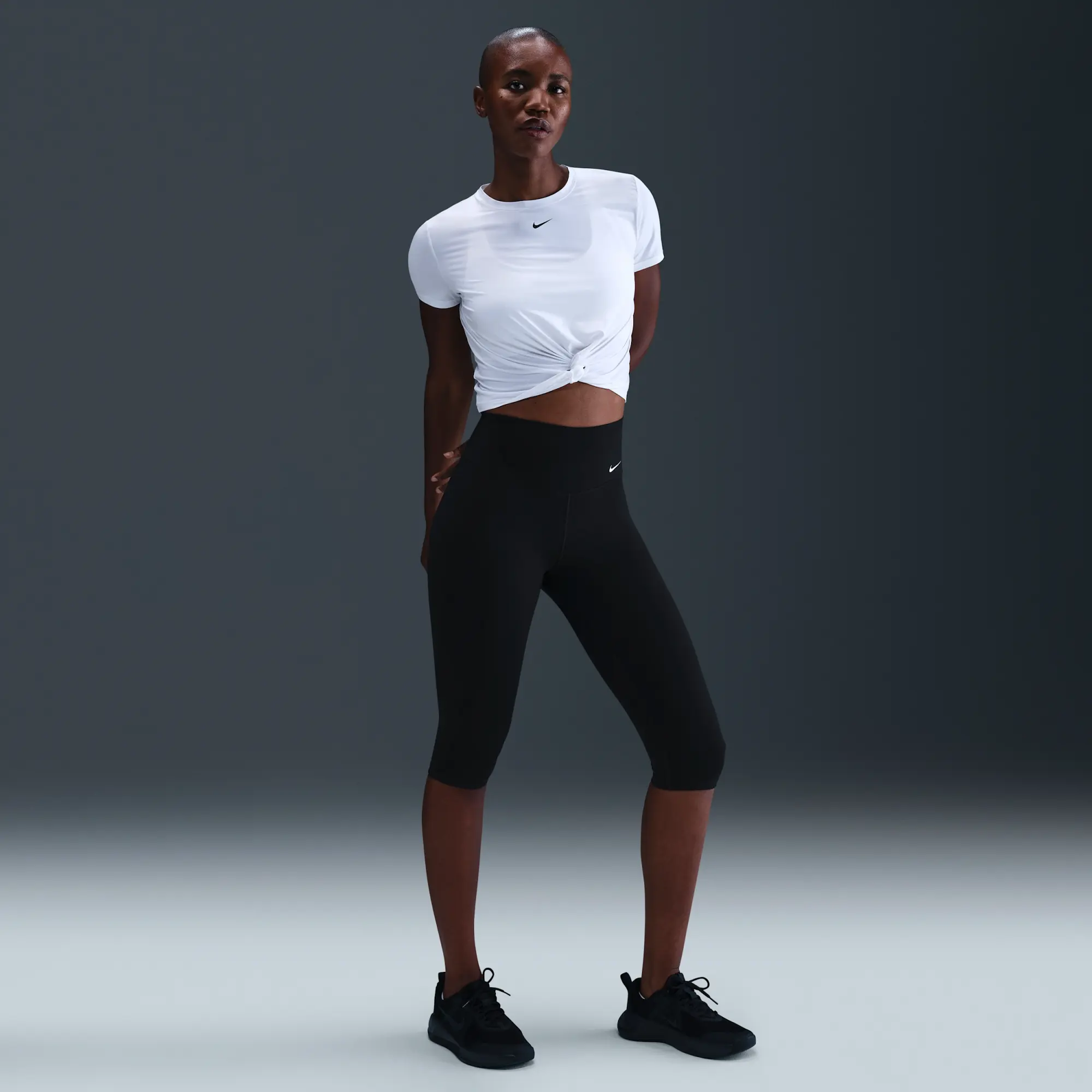 Nike One Women's High-Waisted Capri Leggings - Black - Polyester/Elastane