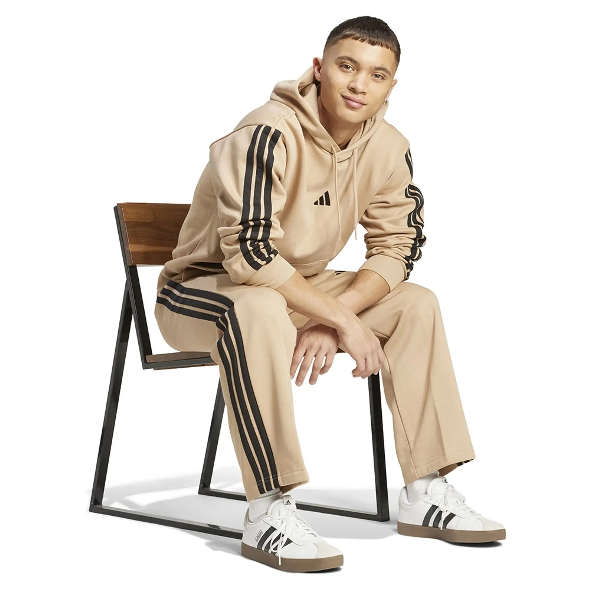 Adidas Essentials 3 Stripes Fleece Hoodie