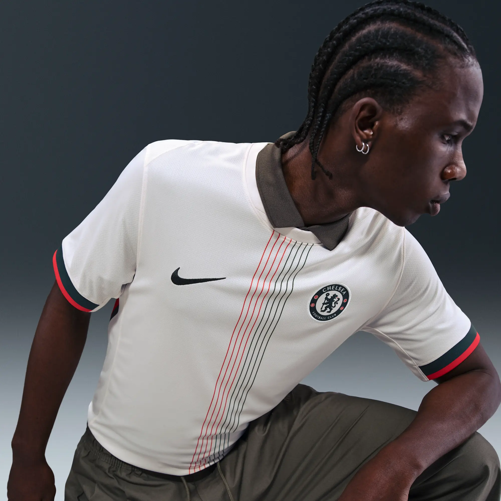 Chelsea F.C. 2025/26 Stadium Away Men's Nike Dri-FIT Football Replica Shirt - Grey - Polyester
