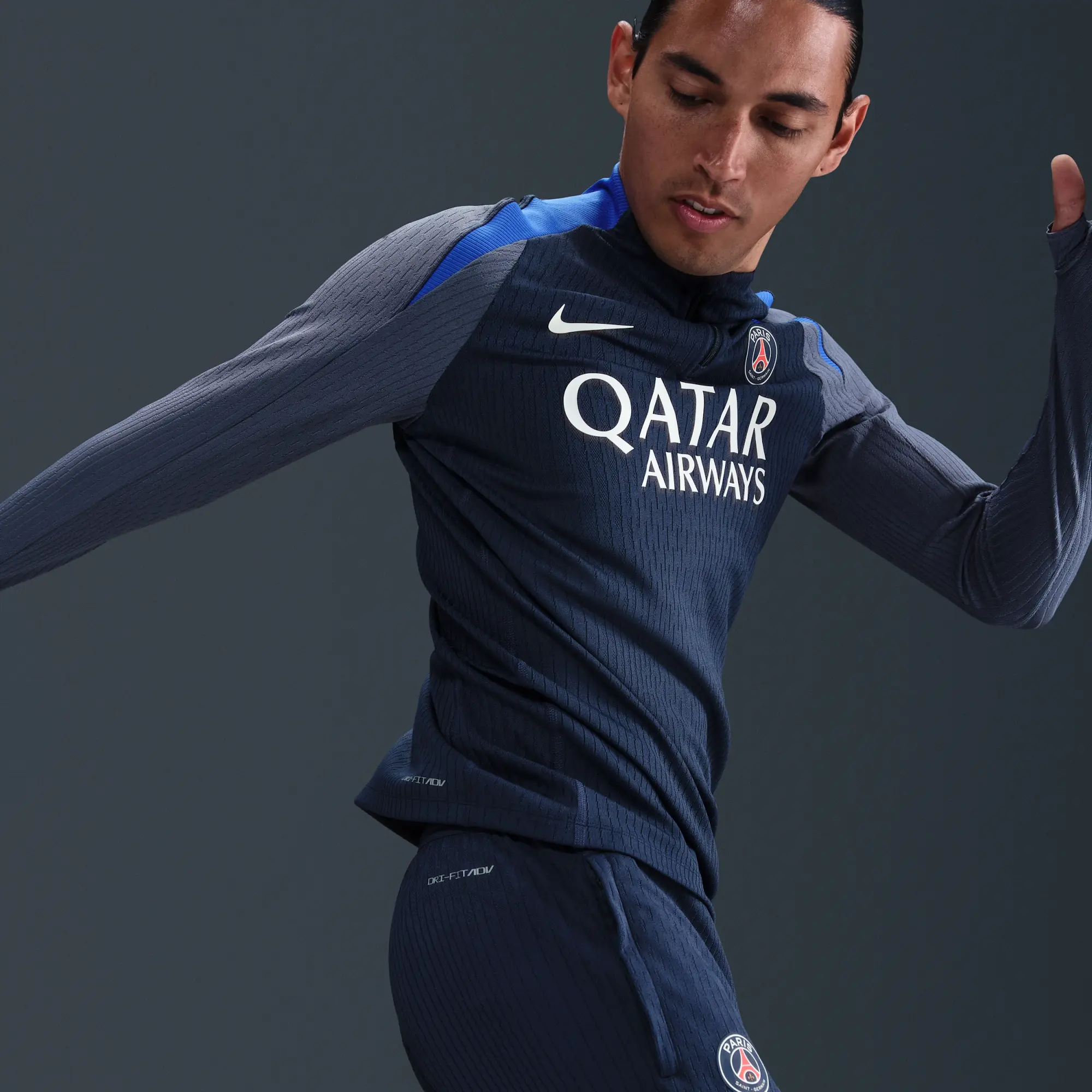 Paris Saint-Germain Strike Elite Men's Nike Dri-FIT ADV Football Knit Drill Top - Blue - Polyester/Elastane