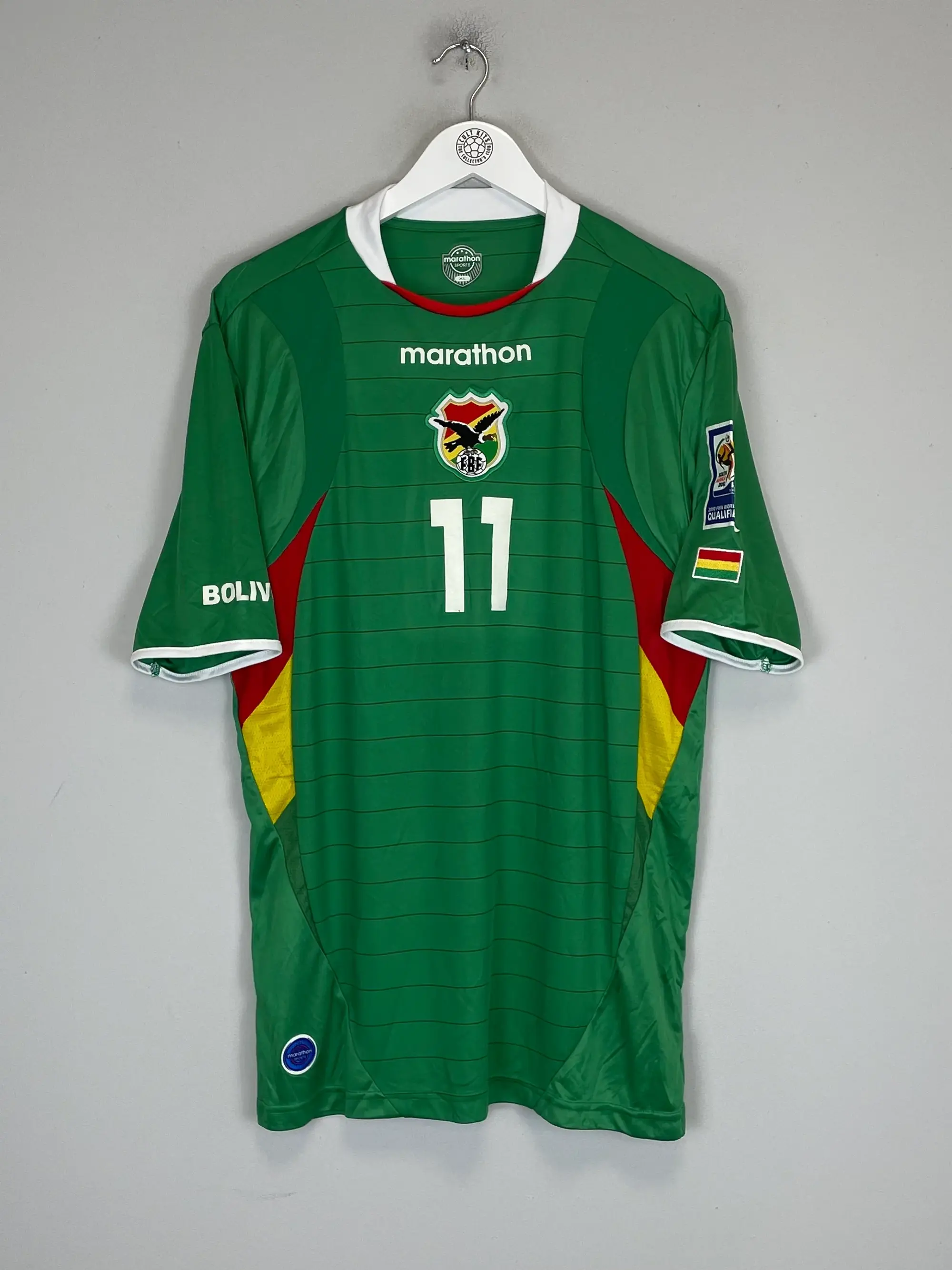 2007/10 BOLIVIA #11 *PLAYER ISSUE* HOME SHIRT (XL) MARATHON | Cult Kits