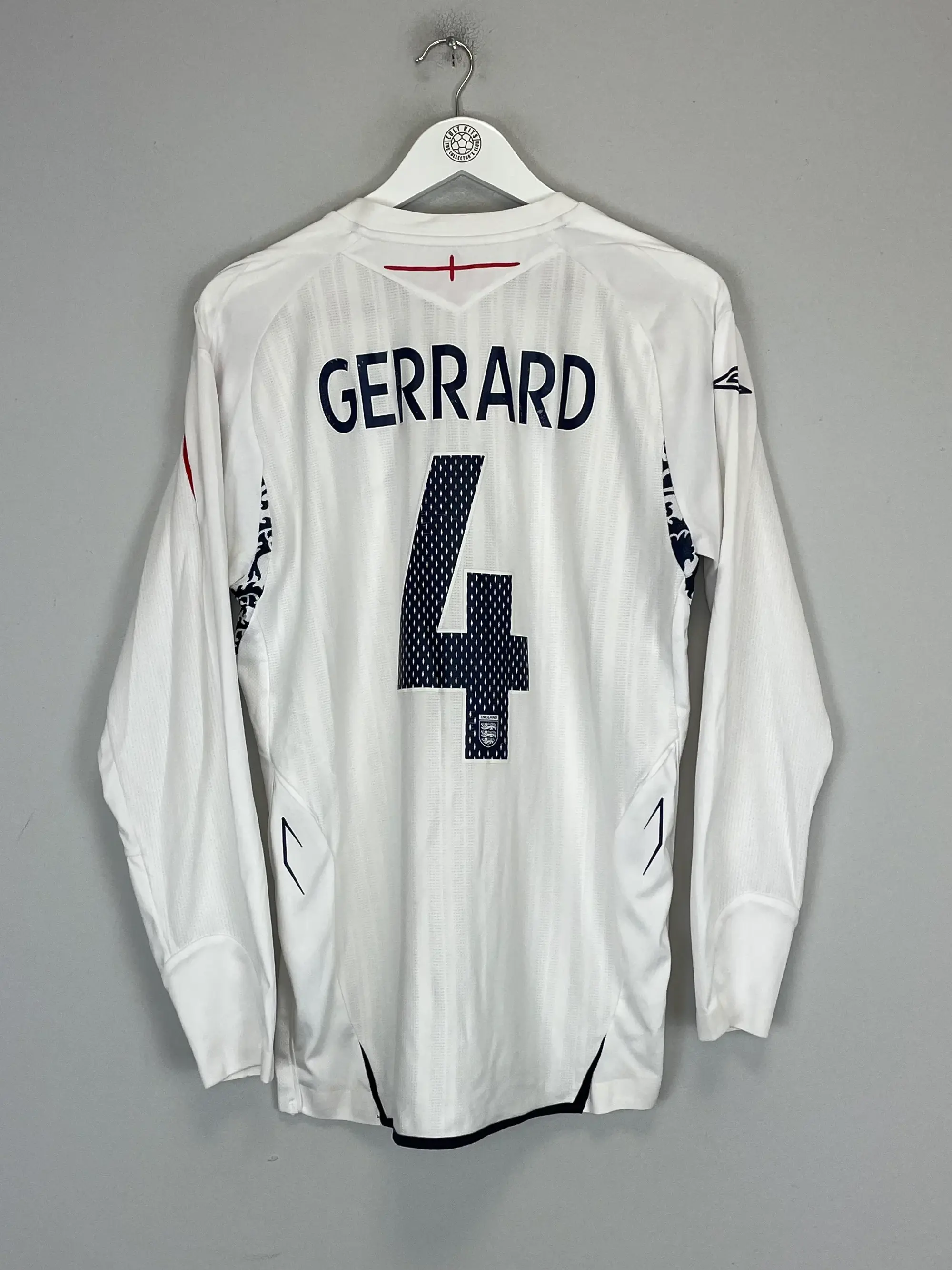 2007/09 ENGLAND GERRARD #4 L/S HOME SHIRT (M) UMBRO | Cult Kits