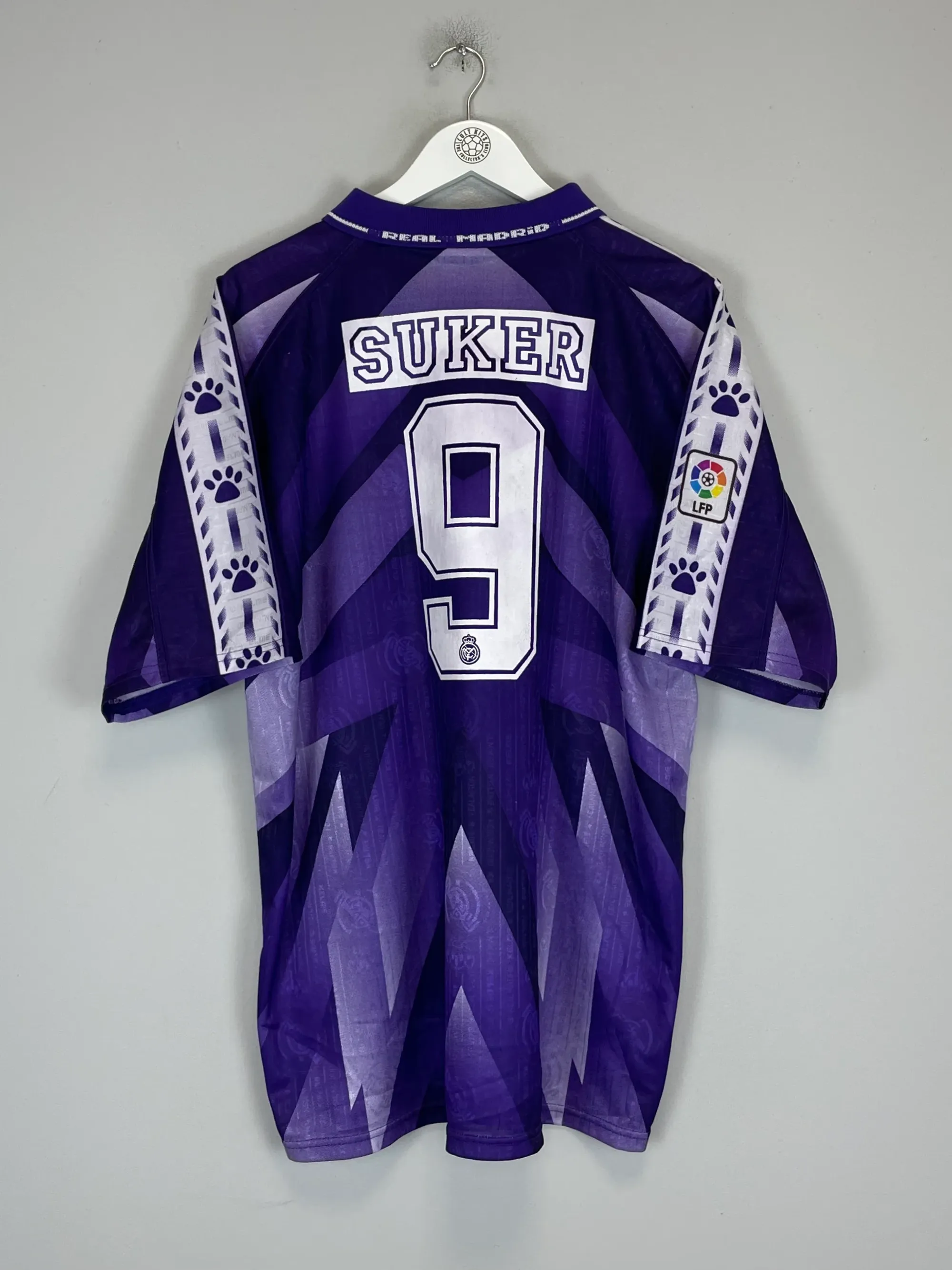 1996/97 REAL MADRID SUKER #9 AWAY SHIRT (L) KELME | Cult Kits