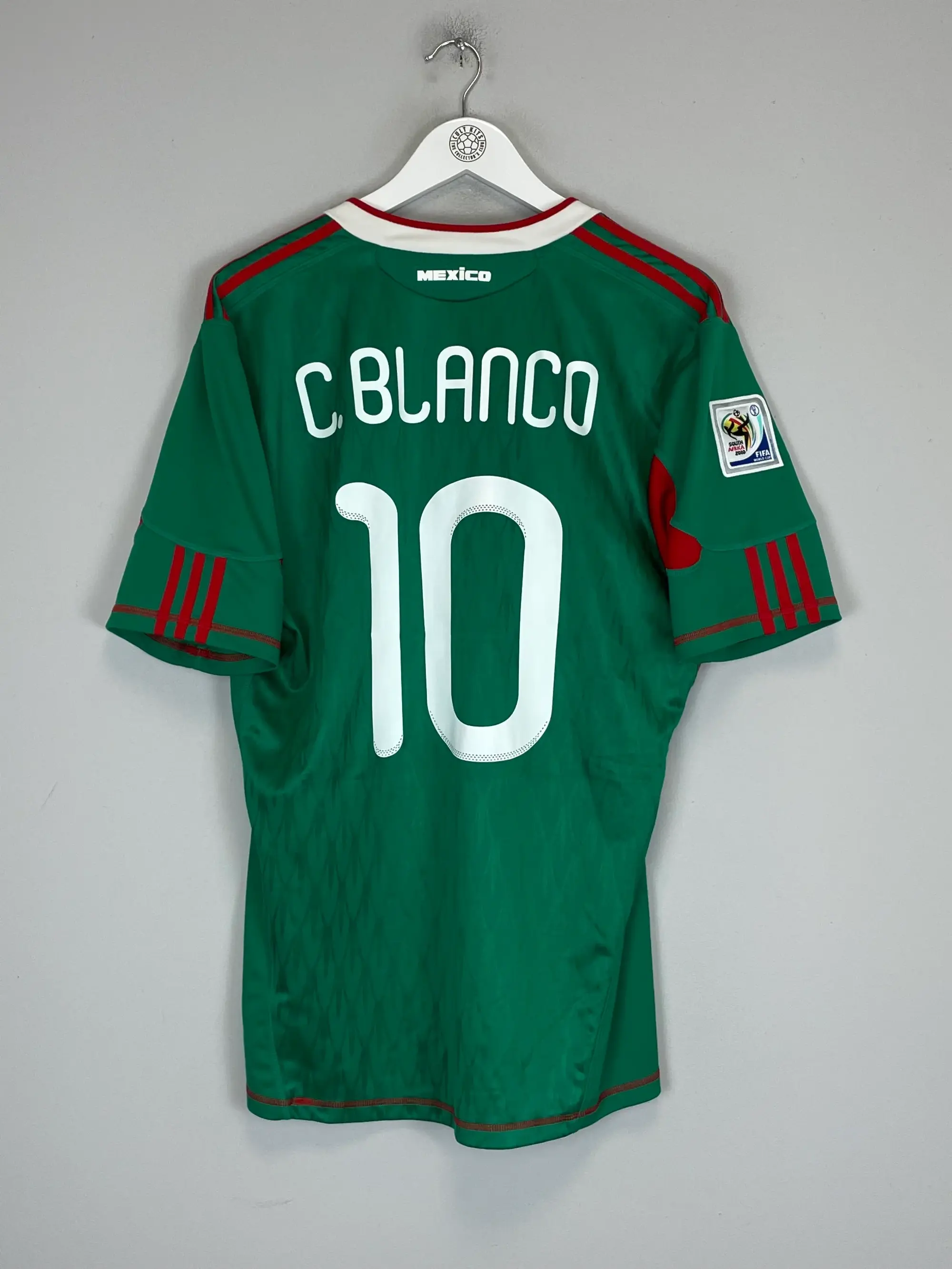 2010 MEXICO C.BLANCO #10 *SQUAD SIGNED* HOME SHIRT (L) ADIDAS | Cult Kits