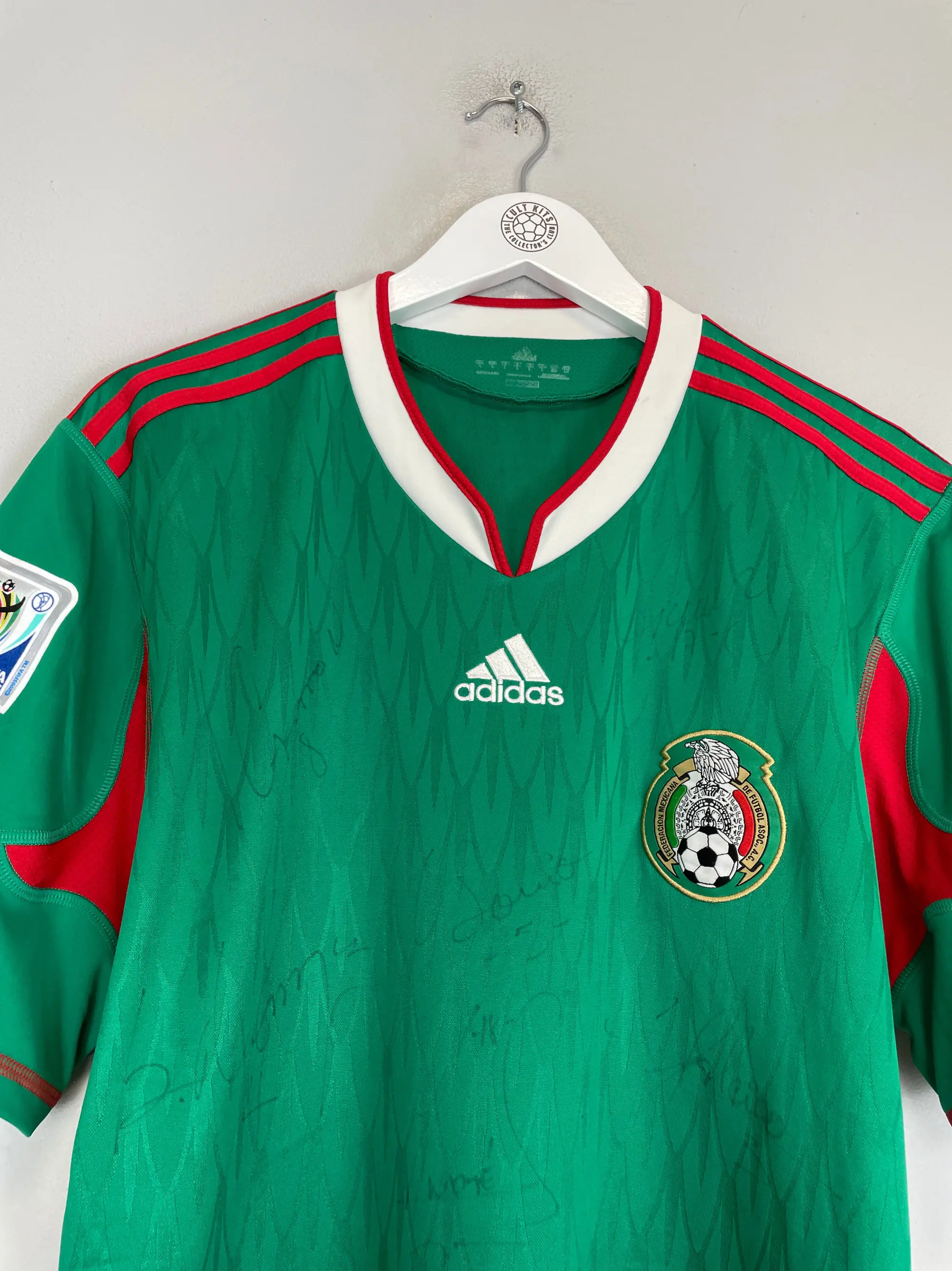 2010 MEXICO C.BLANCO #10 *SQUAD SIGNED* HOME SHIRT (L) ADIDAS | Cult Kits