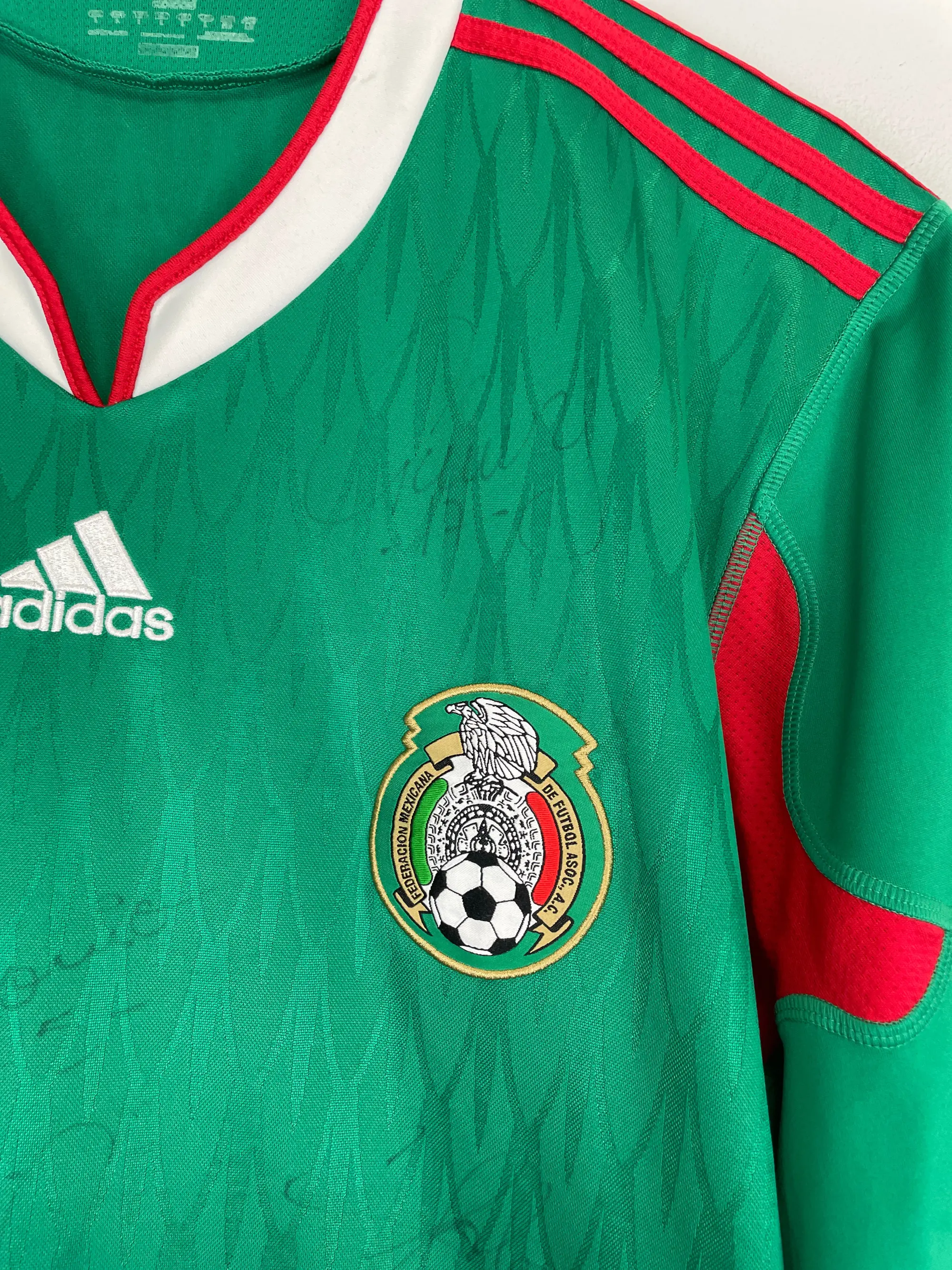 2010 MEXICO C.BLANCO #10 *SQUAD SIGNED* HOME SHIRT (L) ADIDAS | Cult Kits