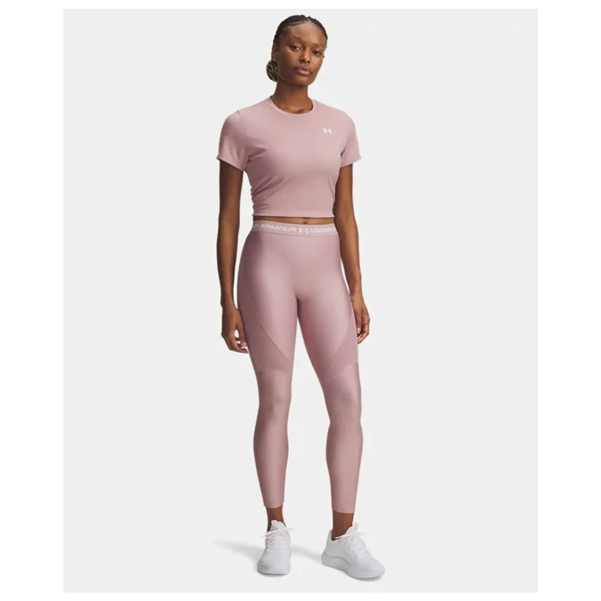 Under Armour HeatGear® Rib Women's Leggings Tourmaline Pink / Tourmaline Pink / White L
