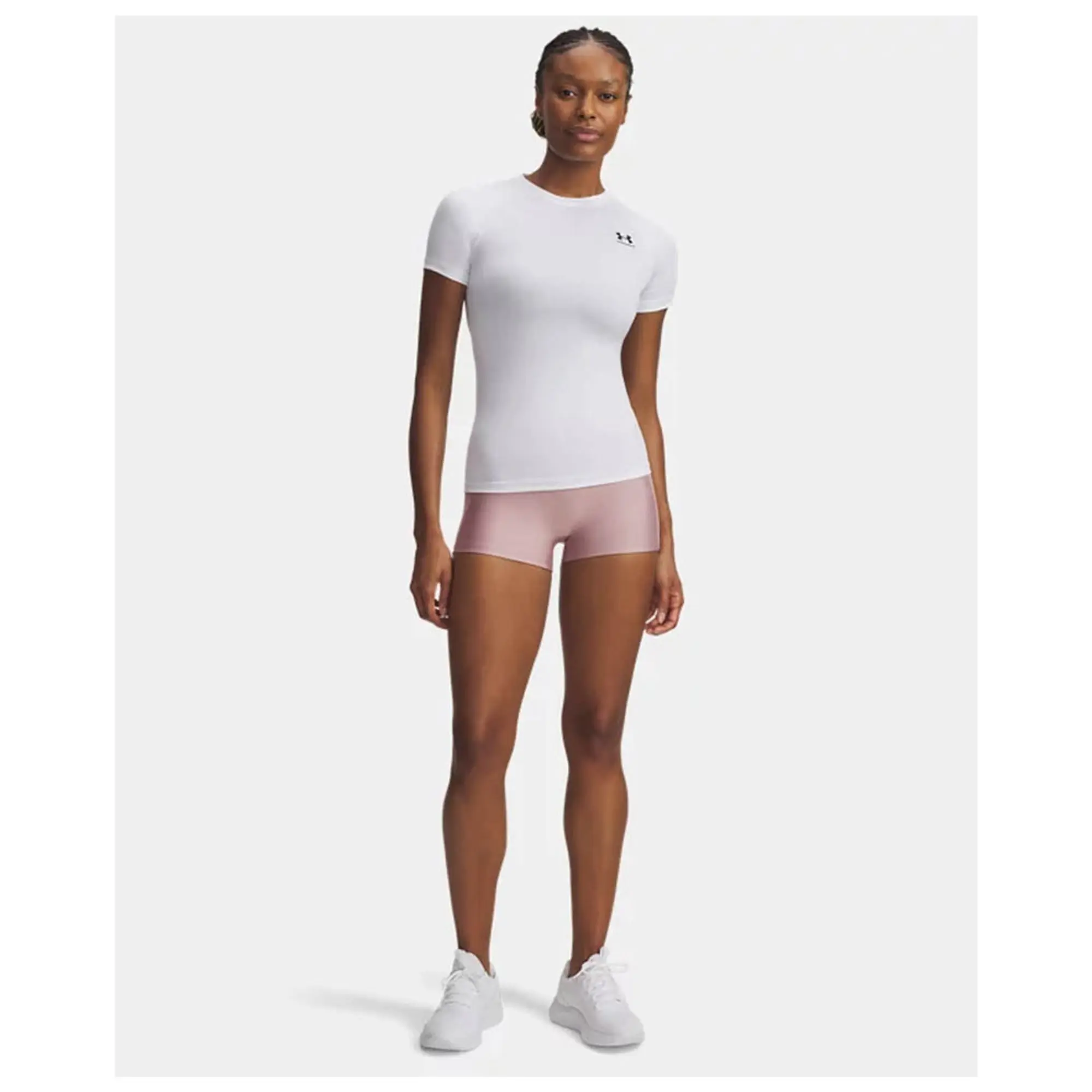 Under Armour HeatGear® Rib Shorty Women's 3 Shorts Tourmaline Pink / Tourmaline Pink / White L