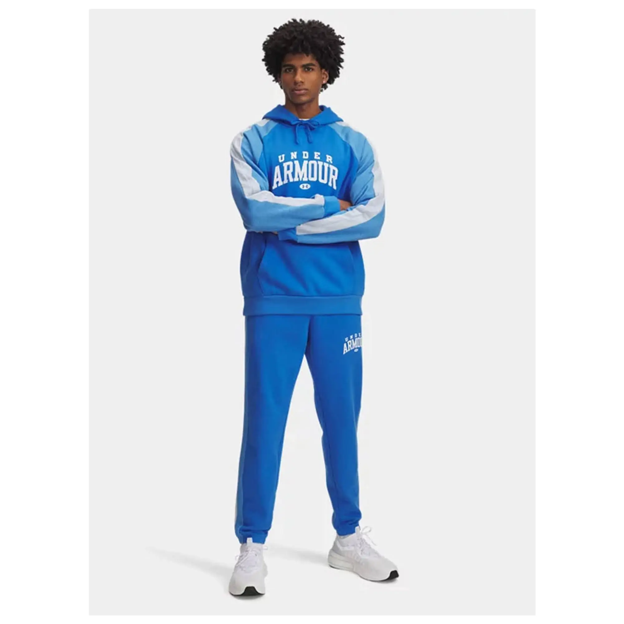 Under Armour  Rival Fleece Colorblock Men's Pants Blue Atlantis / Blue Calm / White L