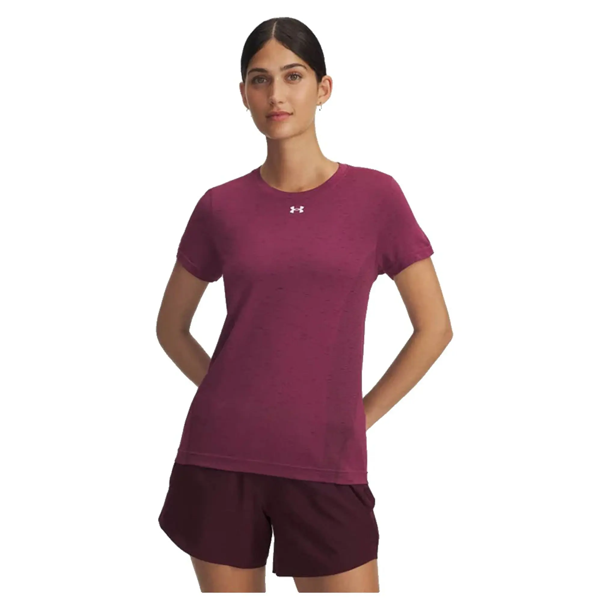 Under Armour  Vanish Seamless Women's Loose Short Sleeve Fuchsia Dusk / Dark Maroon / White L