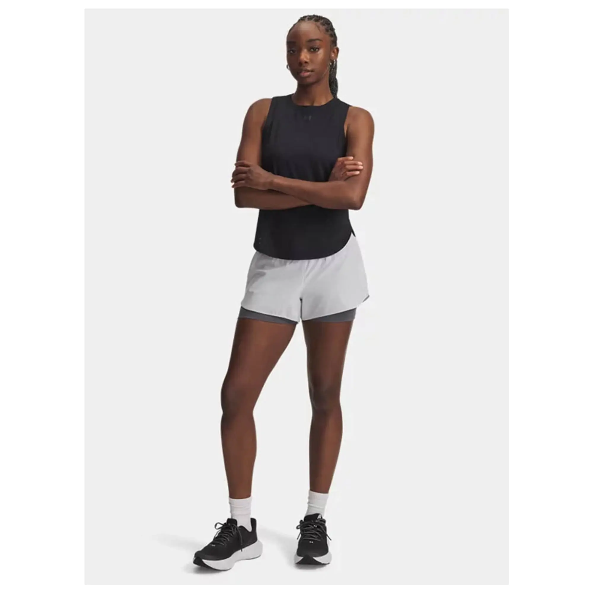 Under Armour  Launch Pro Women's 2-in-1 Shorts Halo Gray / Castlerock / Reflective L