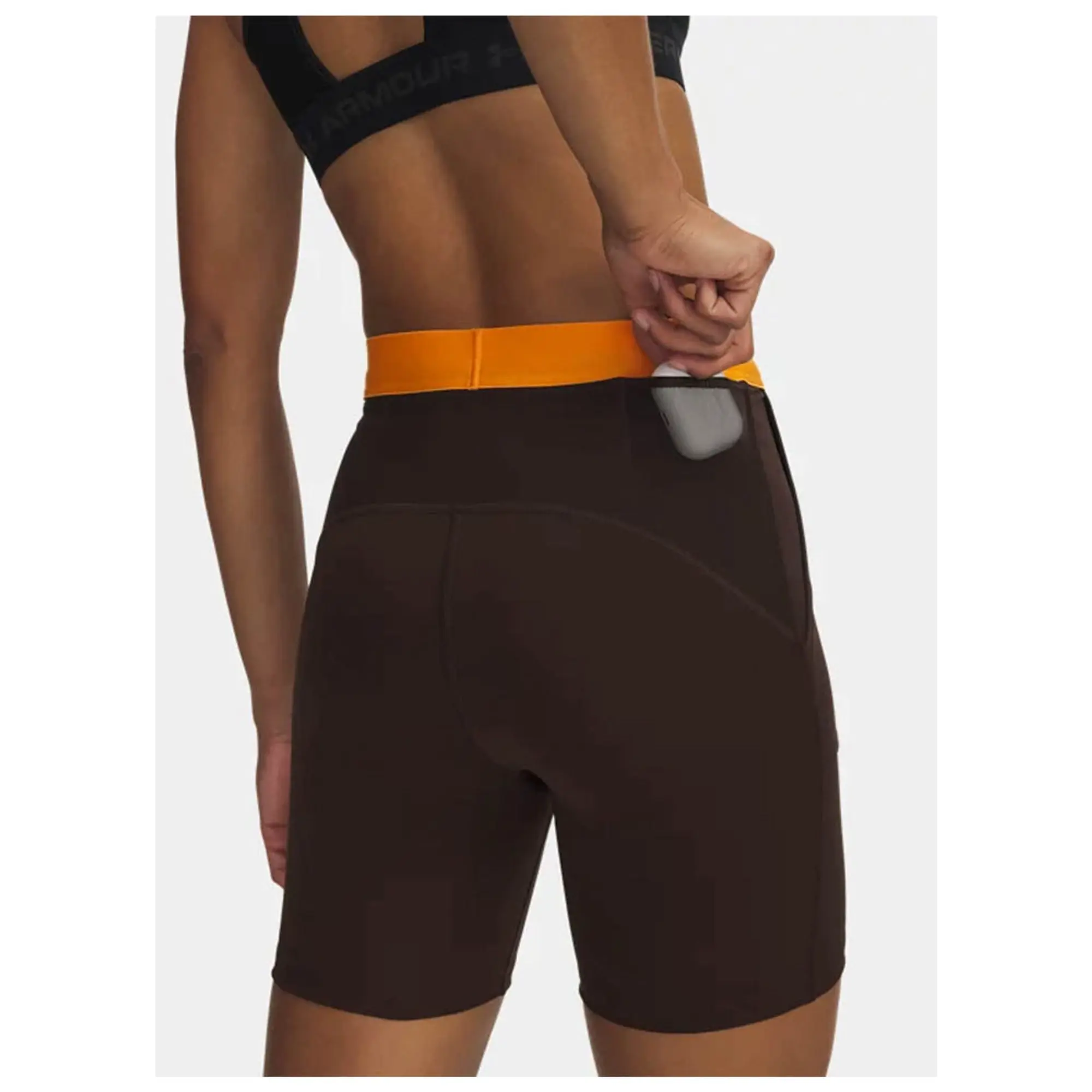 Under Armour  Trail Run Fitted Women's 6 Shorts Kona Brown / Squad Orange / Reflective L