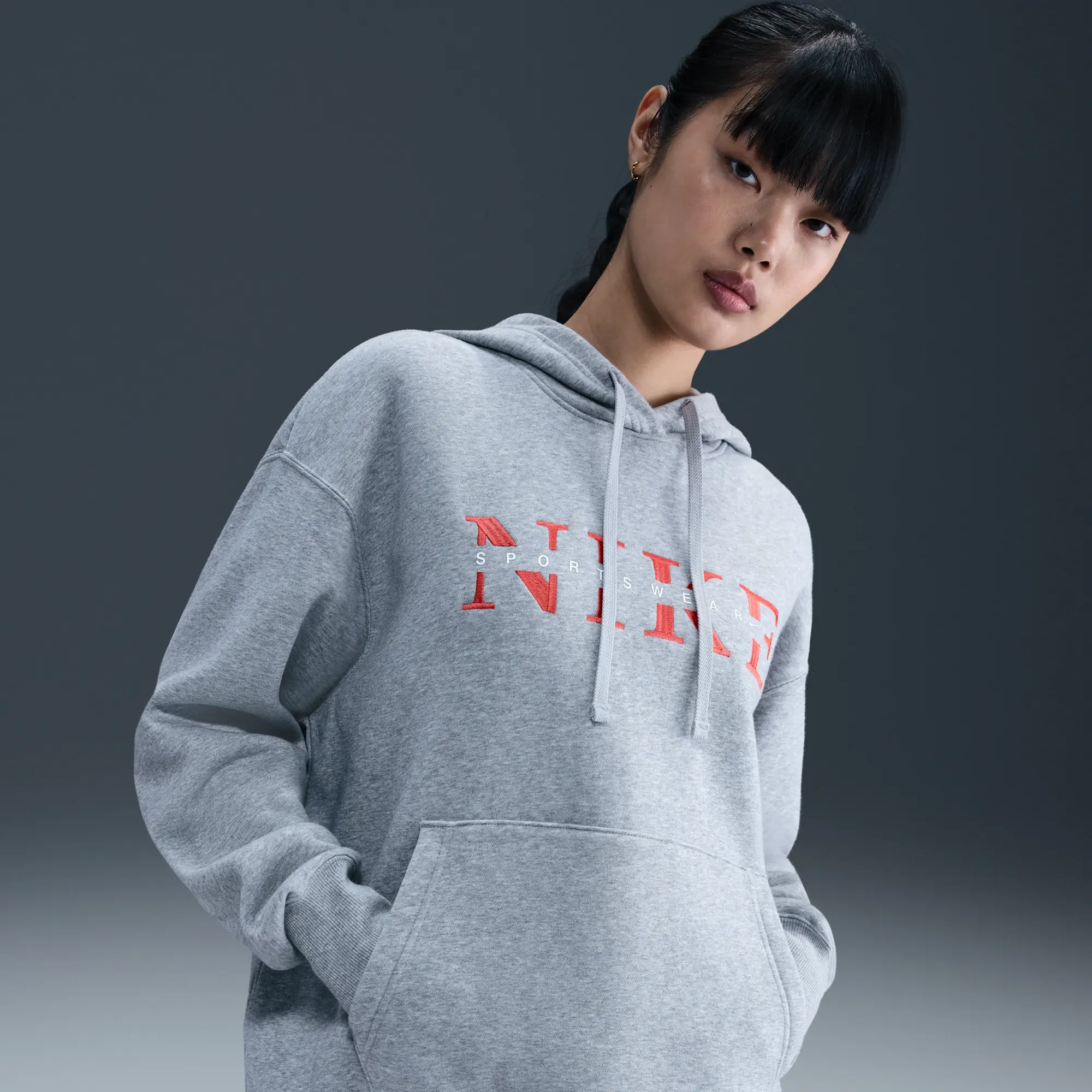 Nike Sportswear Phoenix Fleece Women's Oversized Pullover Hoodie - Grey - Cotton/Polyester