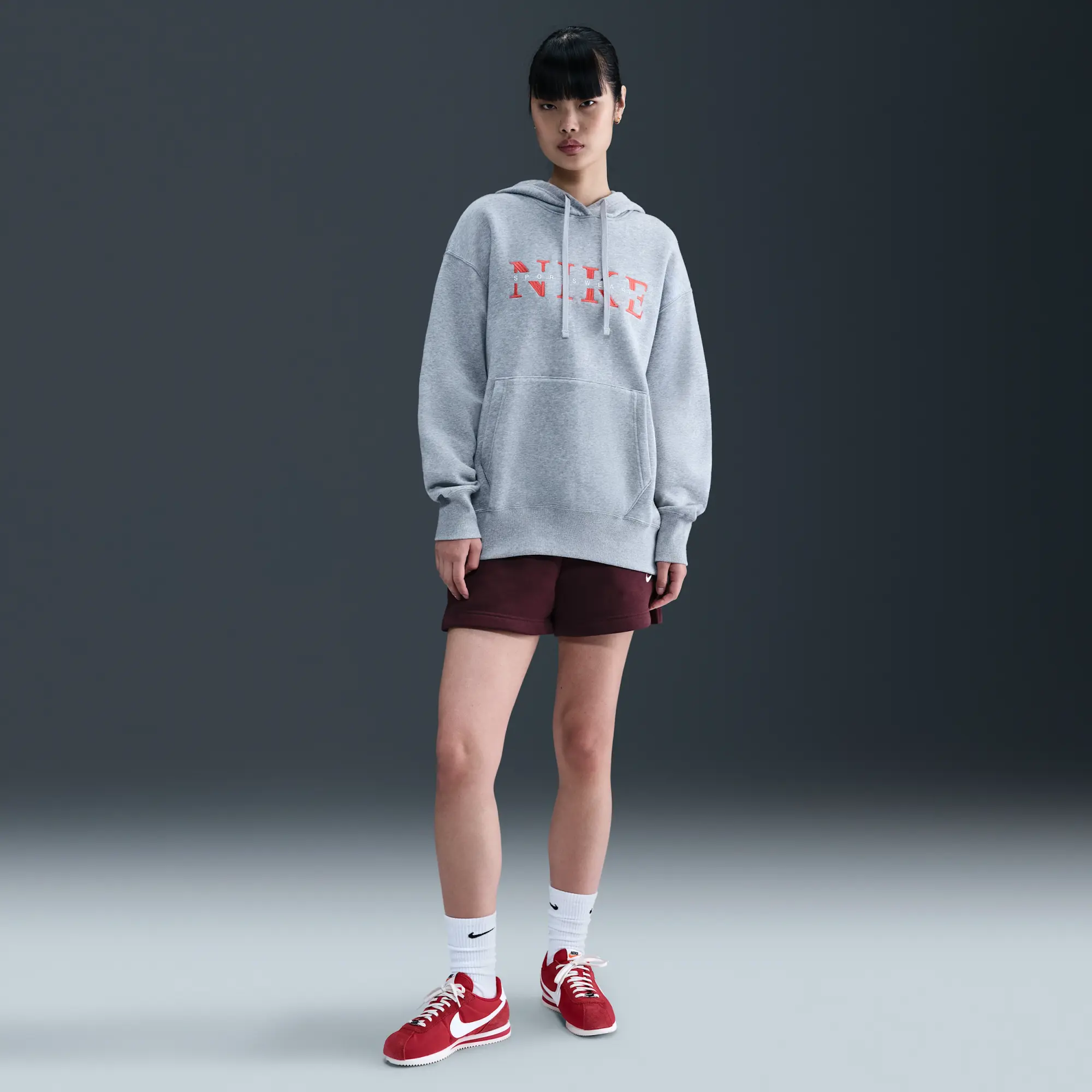 Nike Sportswear Phoenix Fleece Women's Oversized Pullover Hoodie - Grey - Cotton/Polyester