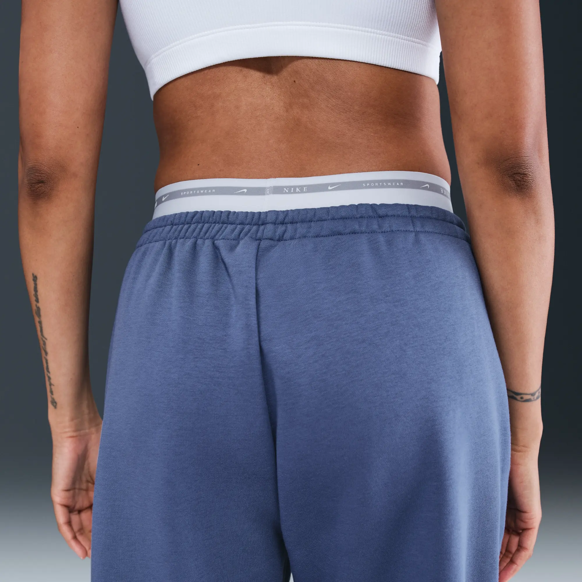 Nike Sportswear Phoenix Fleece Women's High-Waisted Tracksuit Bottoms - Blue - Cotton/Polyester