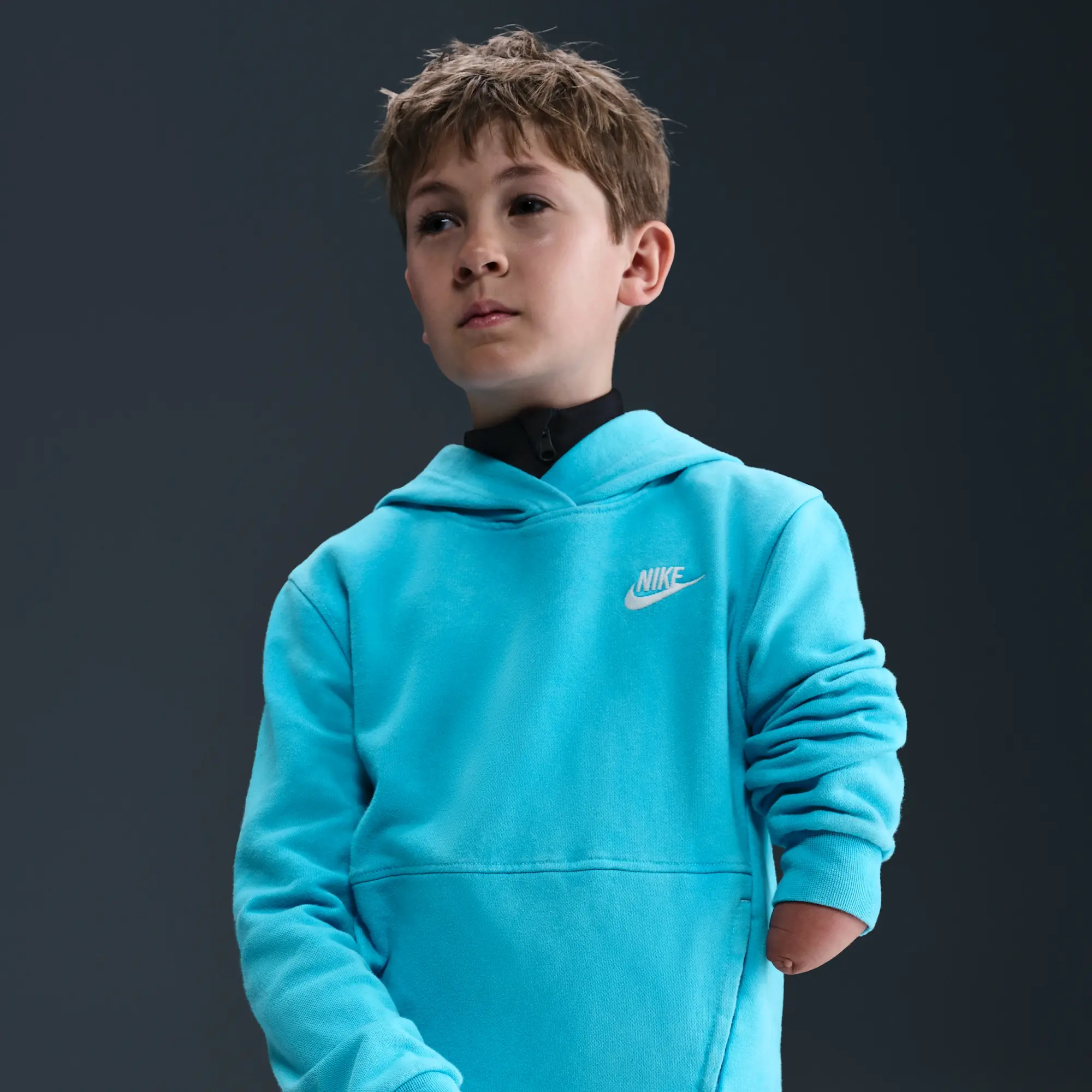 Nike Sportswear Older Kids' Pullover Hoodie - Blue - Cotton/Polyester