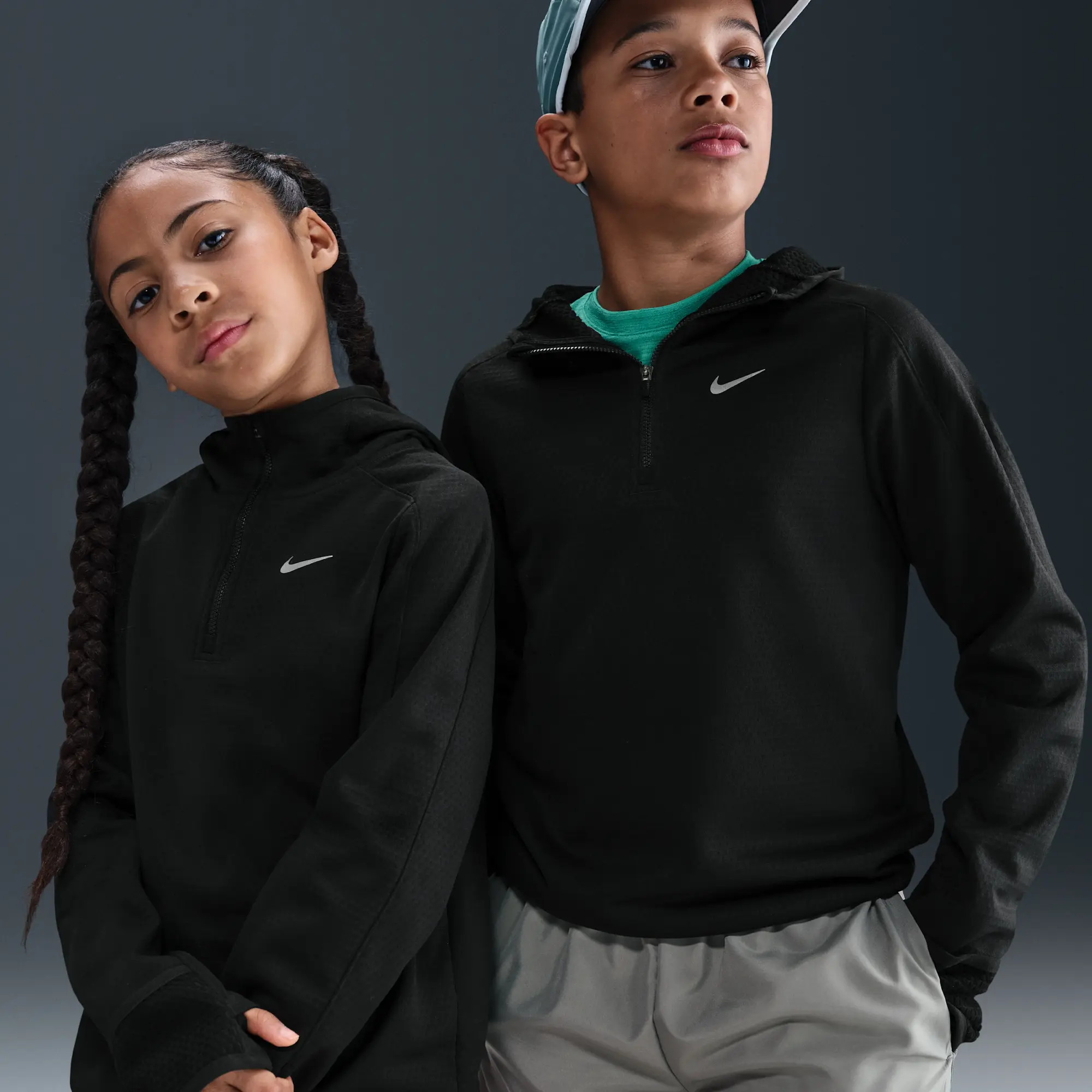 Nike Older Kids' Therma-FIT 1/4-Zip Top - Black - Polyester