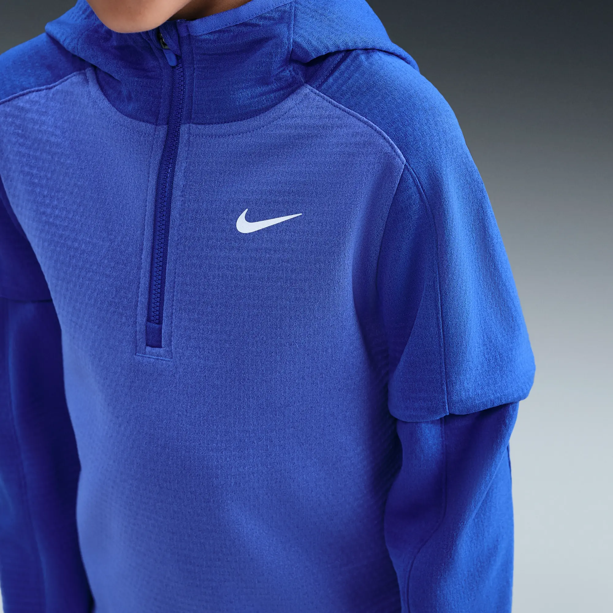 Nike Older Kids' Therma-FIT 1/4-Zip Top - Blue - Polyester