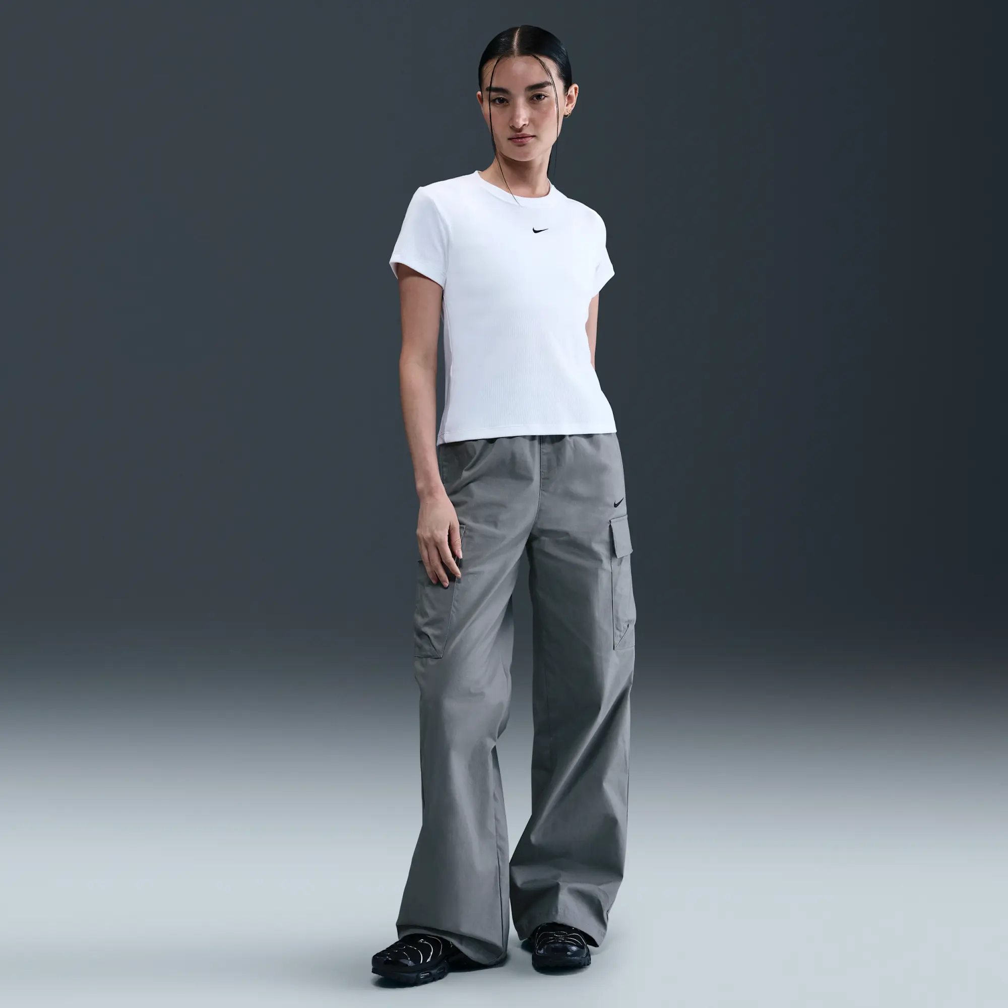 Nike Sportswear Women's Tight Ribbed Short-Sleeve T-Shirt - White - Cotton/Elastane